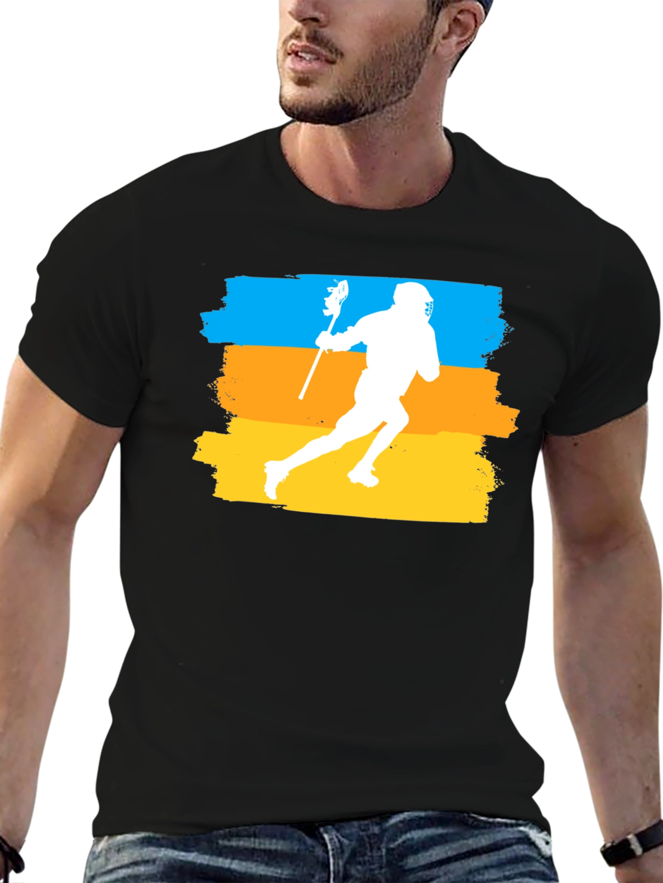 Lacrosse Player Graphic T-Shirt - Athletic Sport Tee