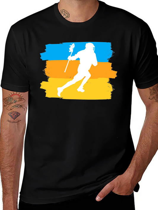 Lacrosse Player Graphic T-Shirt - Athletic Sport Tee