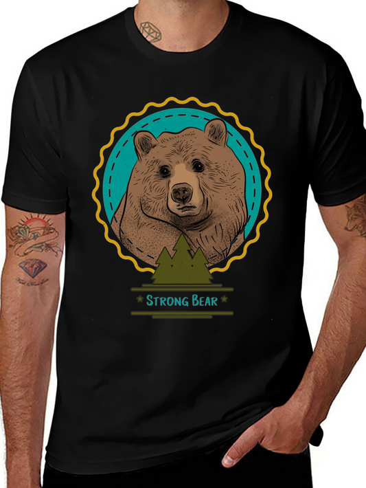 Strong Bear Graphic Tee - Nature Inspired Design