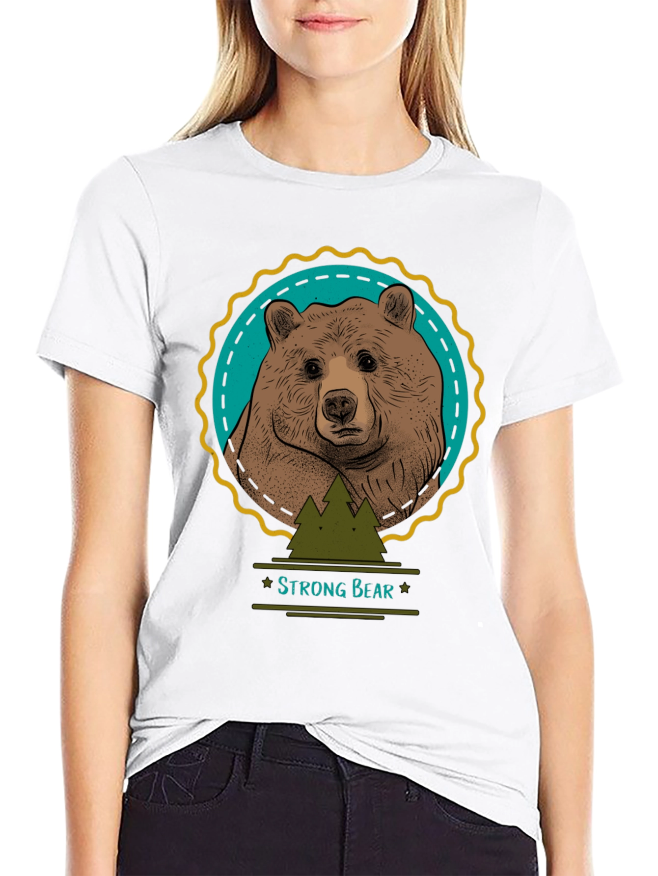 Strong Bear Graphic Tee - Nature Inspired Design