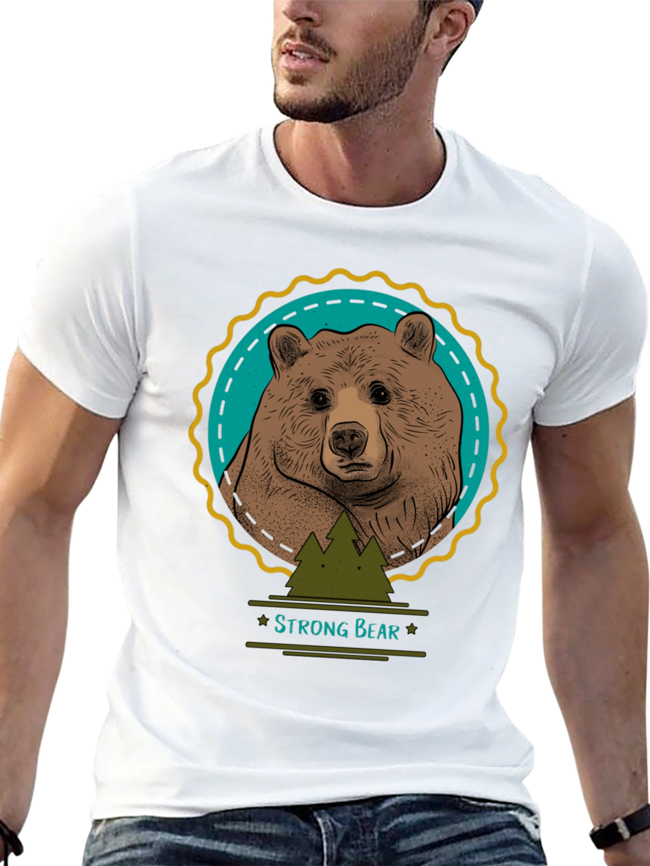 Strong Bear Graphic Tee - Nature Inspired Design