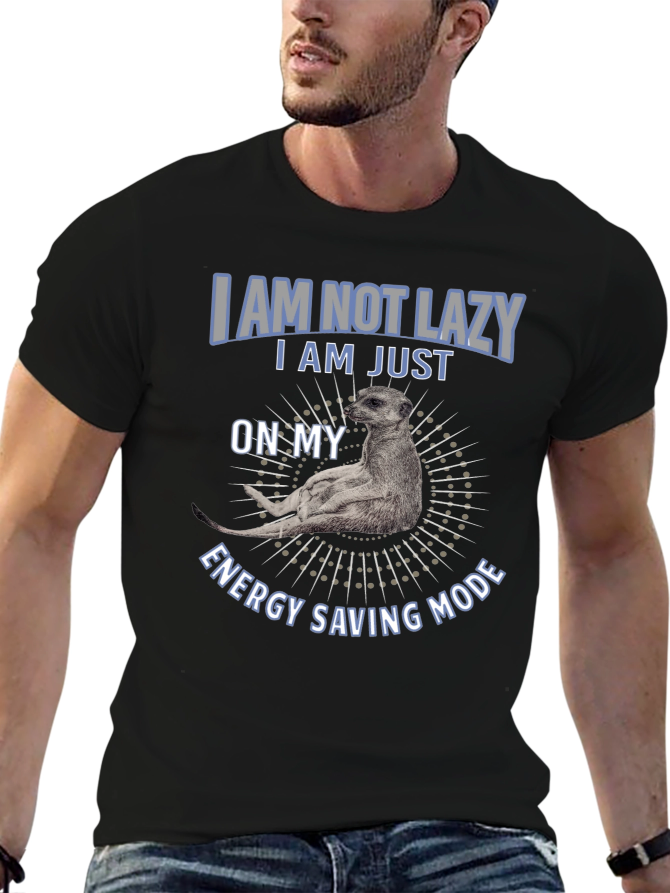 Lazy Meerkat Energy Saving Mode T-Shirt