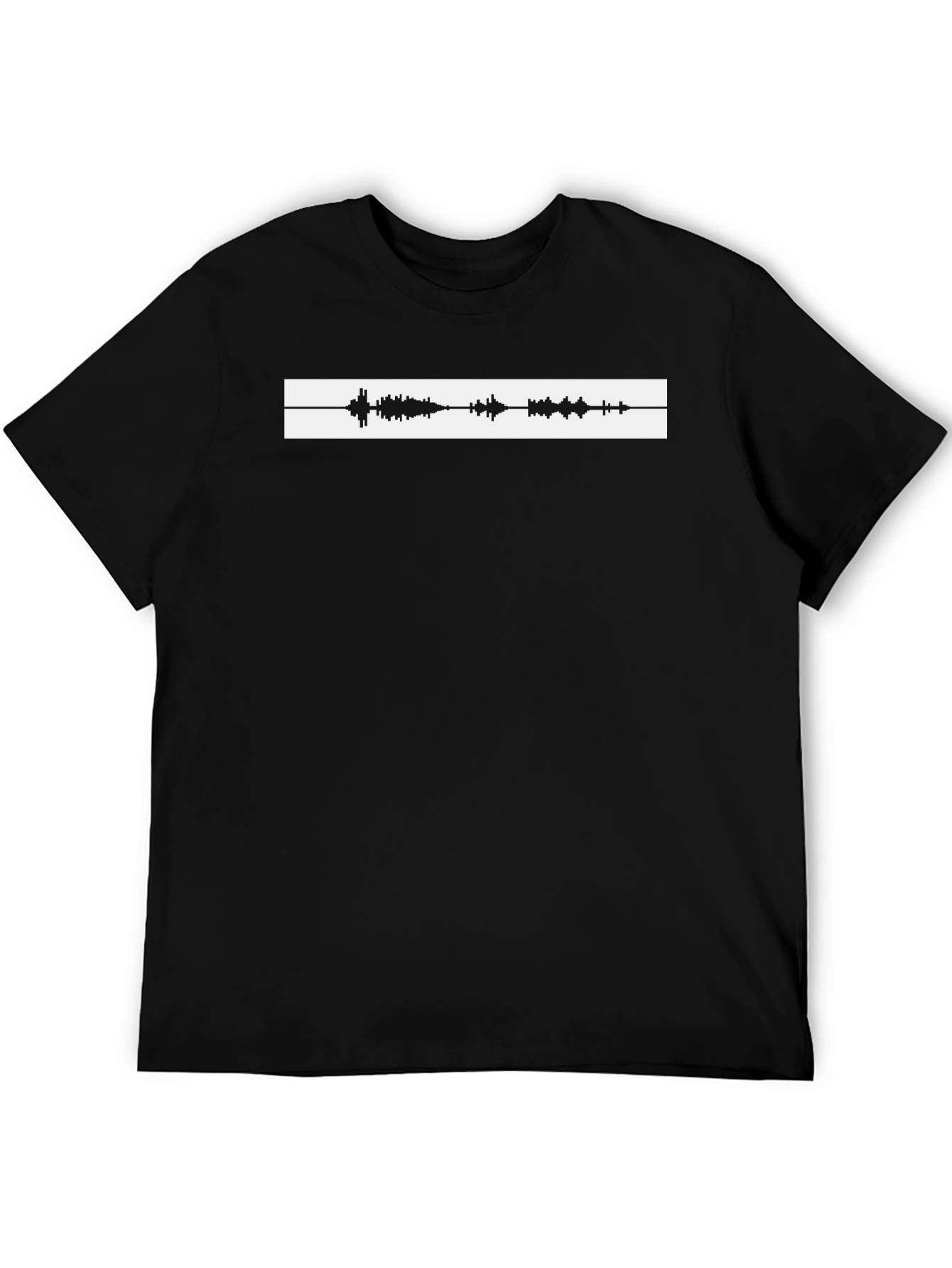 Sound Wave Graphic Tee - Black Cotton T-Shirt
