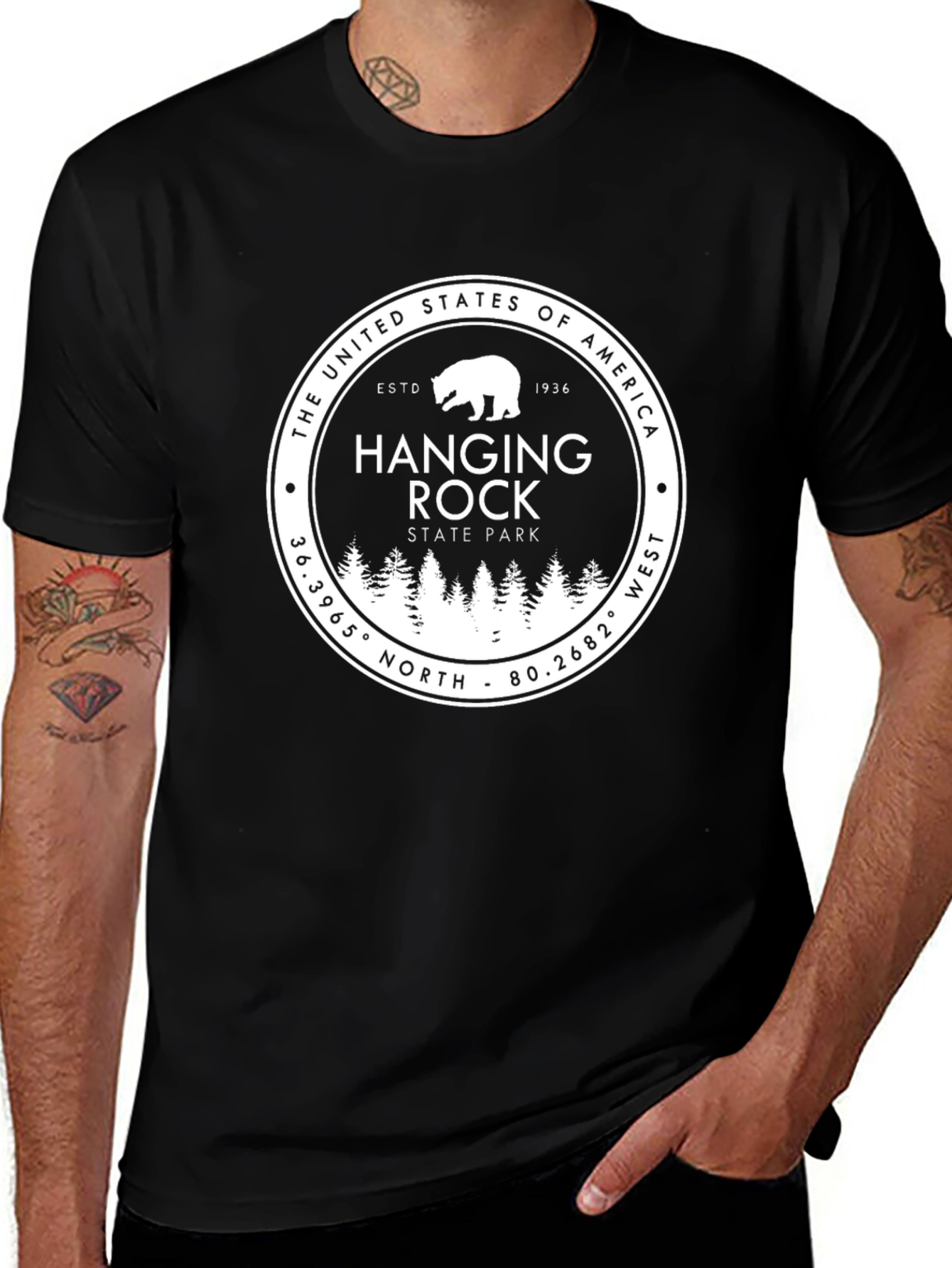 Hanging Rock State Park Black T-Shirt