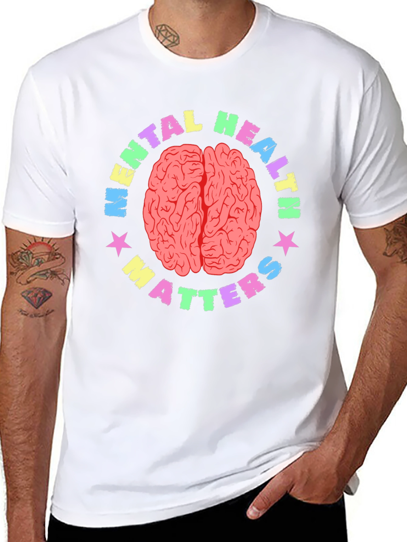 Mental Health Matters Brain Graphic T-Shirt