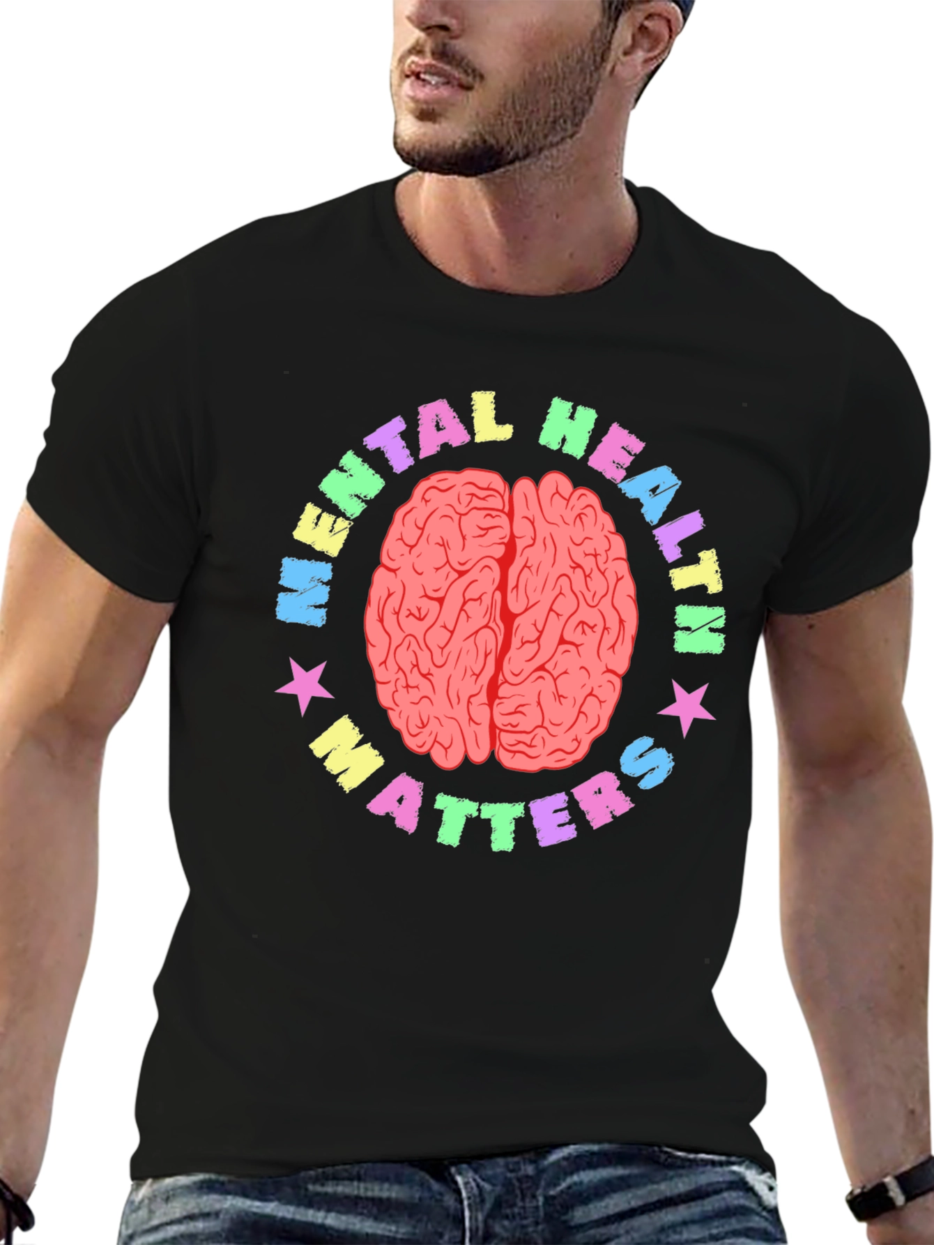 Mental Health Matters Brain Graphic T-Shirt