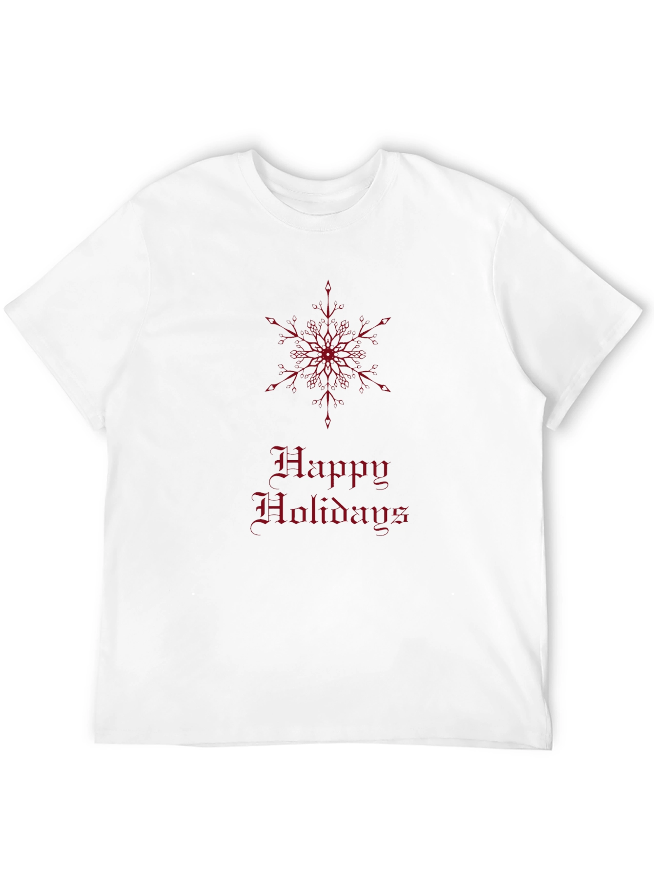 Happy Holidays Snowflake Graphic T-Shirt - Black