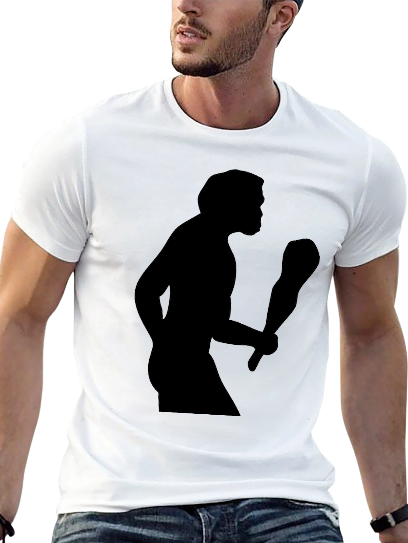 Caveman Silhouette T-Shirt - Black Graphic Tee