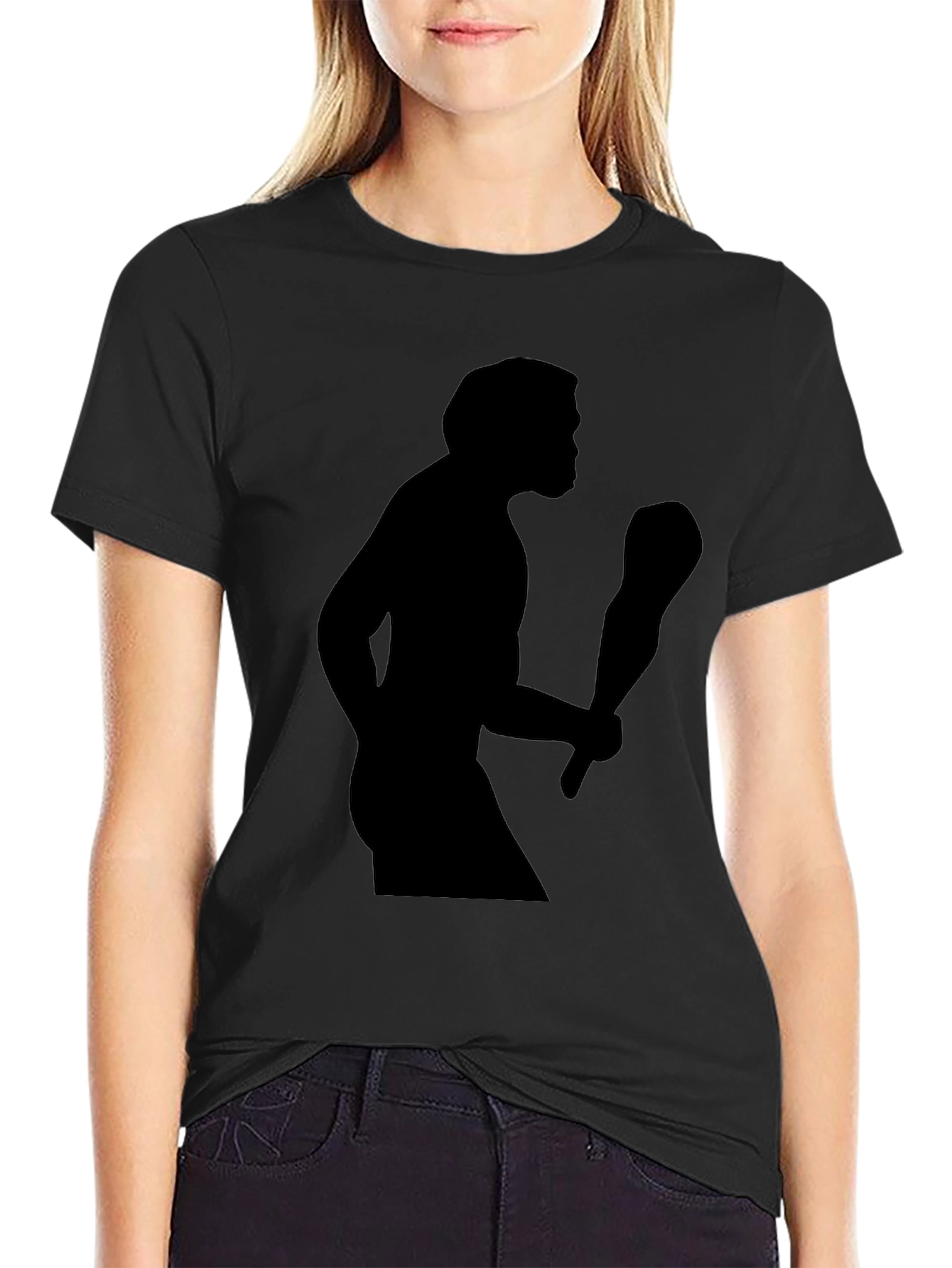 Caveman Silhouette T-Shirt - Black Graphic Tee