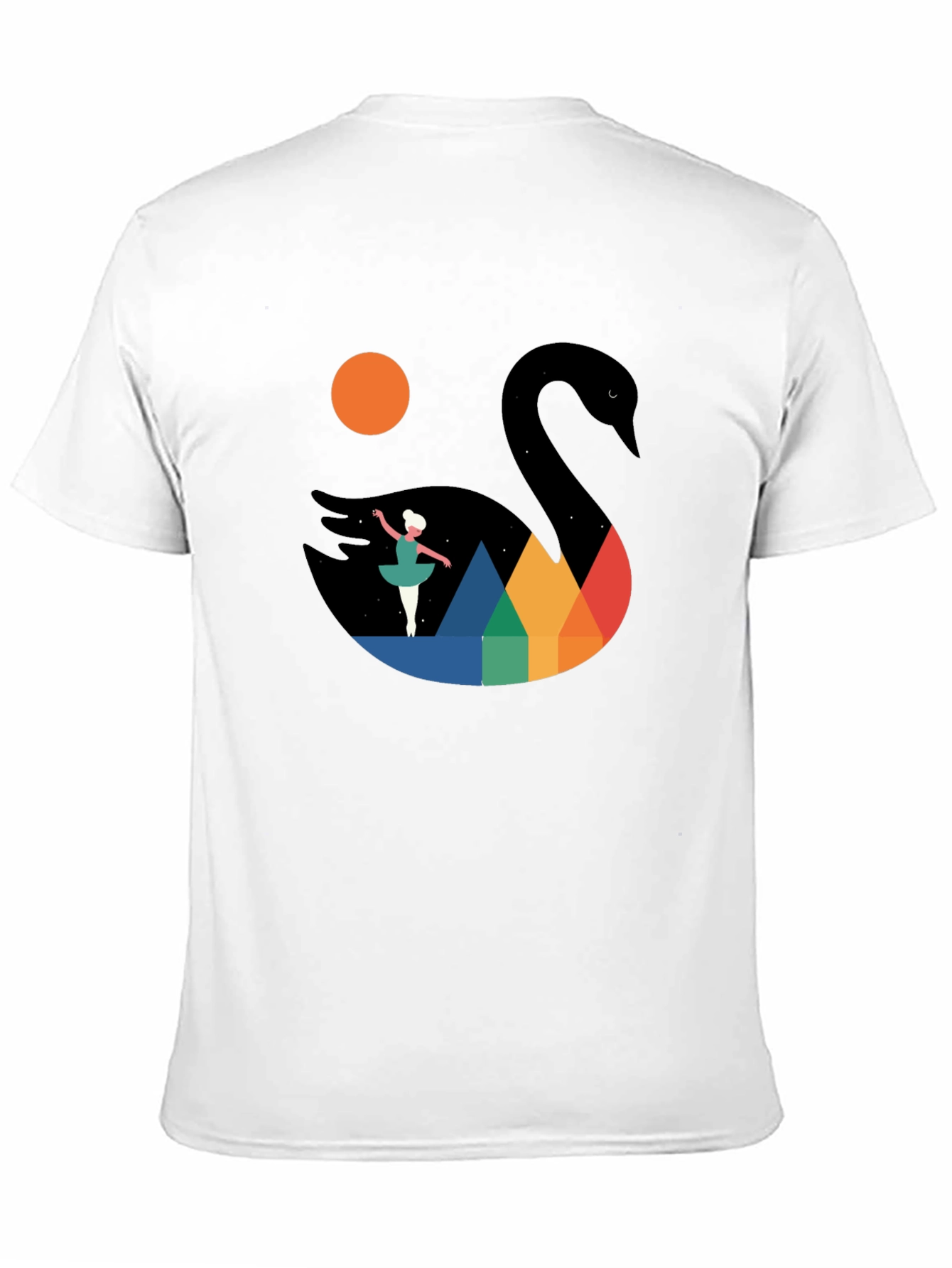 Swan Lake Graphic Tee - Black Cotton Blend