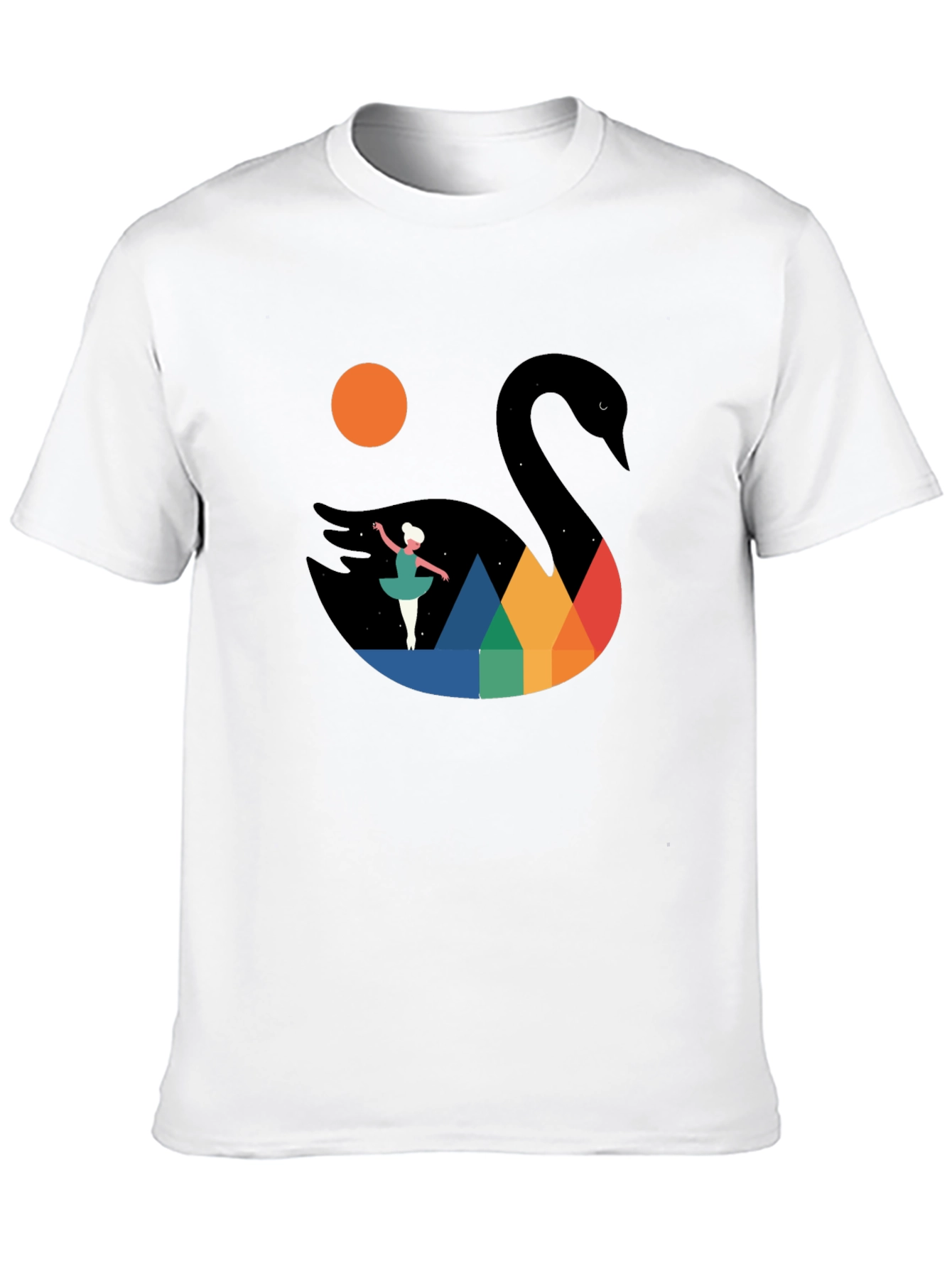 Swan Lake Graphic Tee - Black Cotton Blend