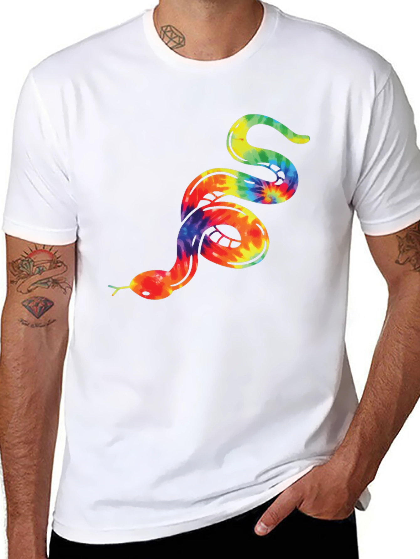 Tie-Dye Snake Graphic Tee - Bold & Unique Design