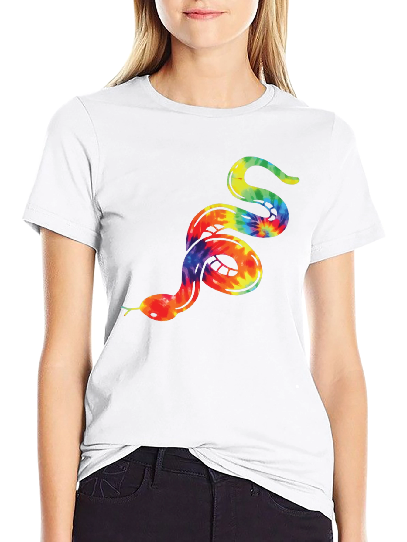 Tie-Dye Snake Graphic Tee - Bold & Unique Design