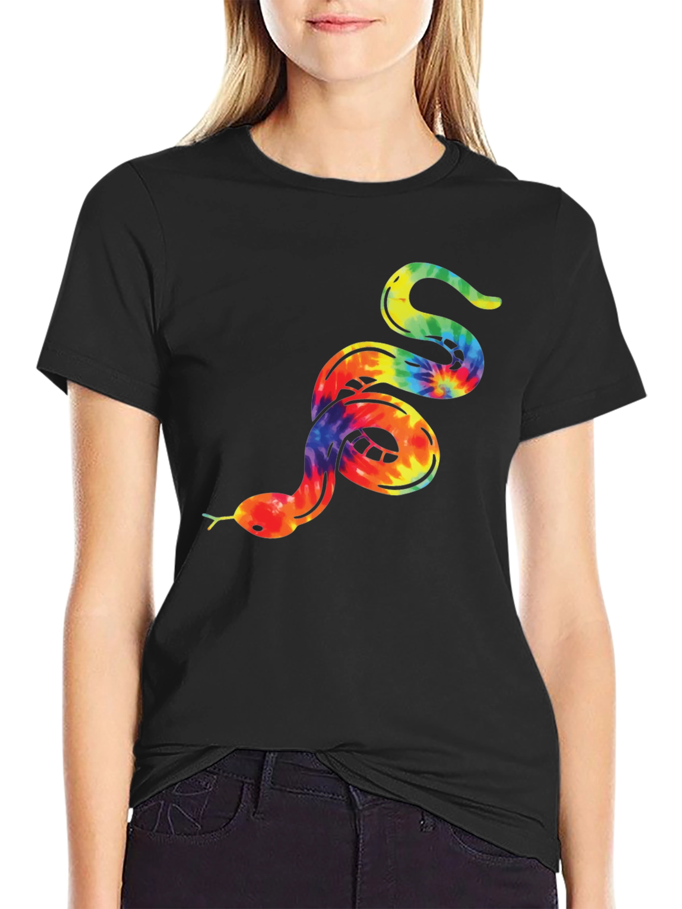 Tie-Dye Snake Graphic Tee - Bold & Unique Design