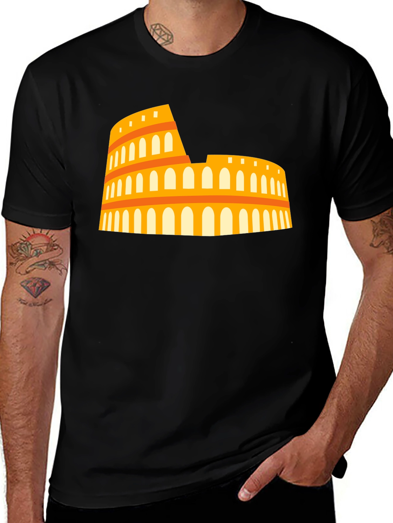 Colosseum Graphic Tee - Black Casual T-Shirt