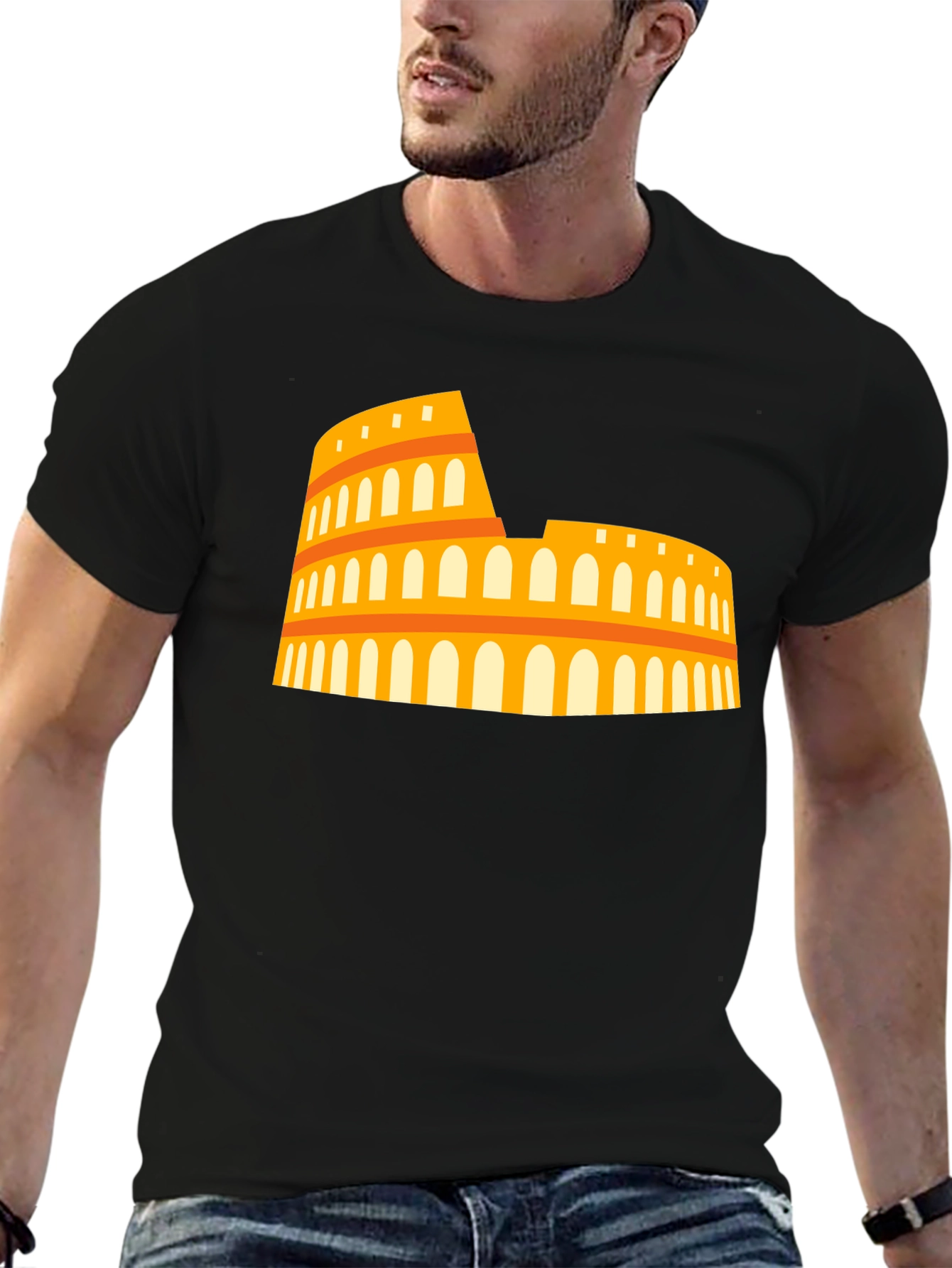 Colosseum Graphic Tee - Black Casual T-Shirt