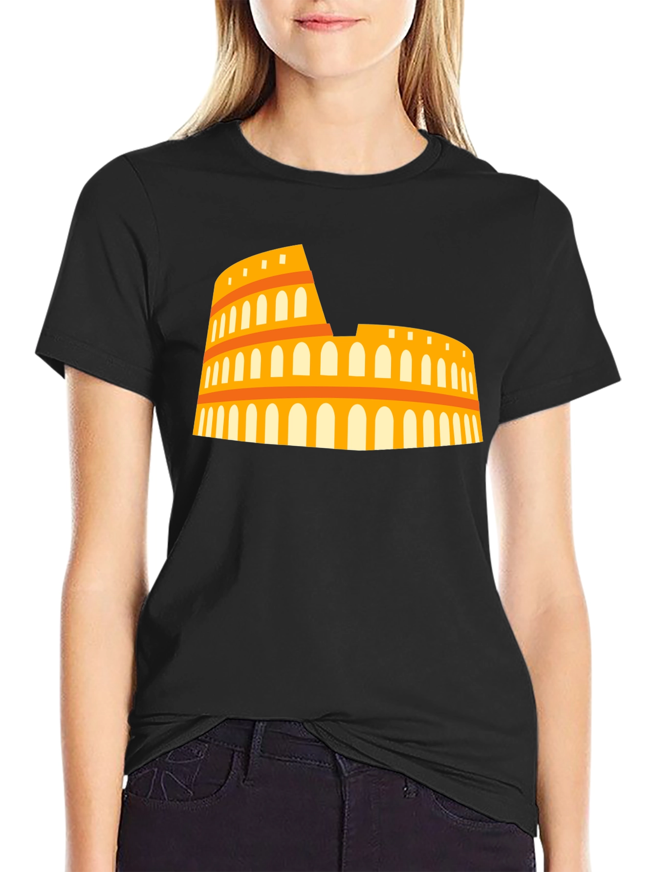 Colosseum Graphic Tee - Black Casual T-Shirt