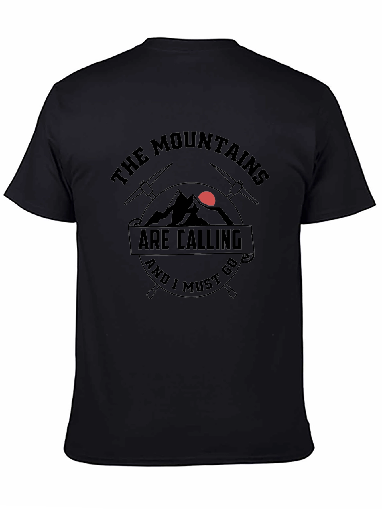 Mountains are Calling Black T-Shirt