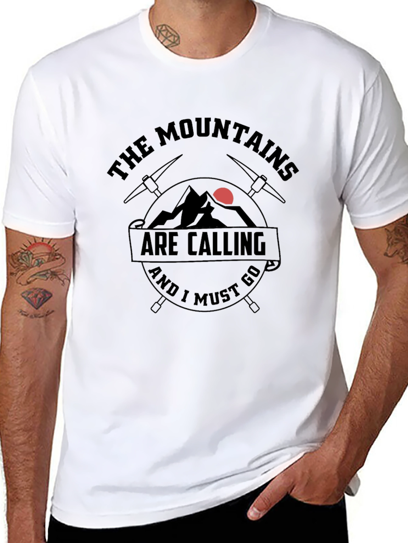 Mountains are Calling Black T-Shirt