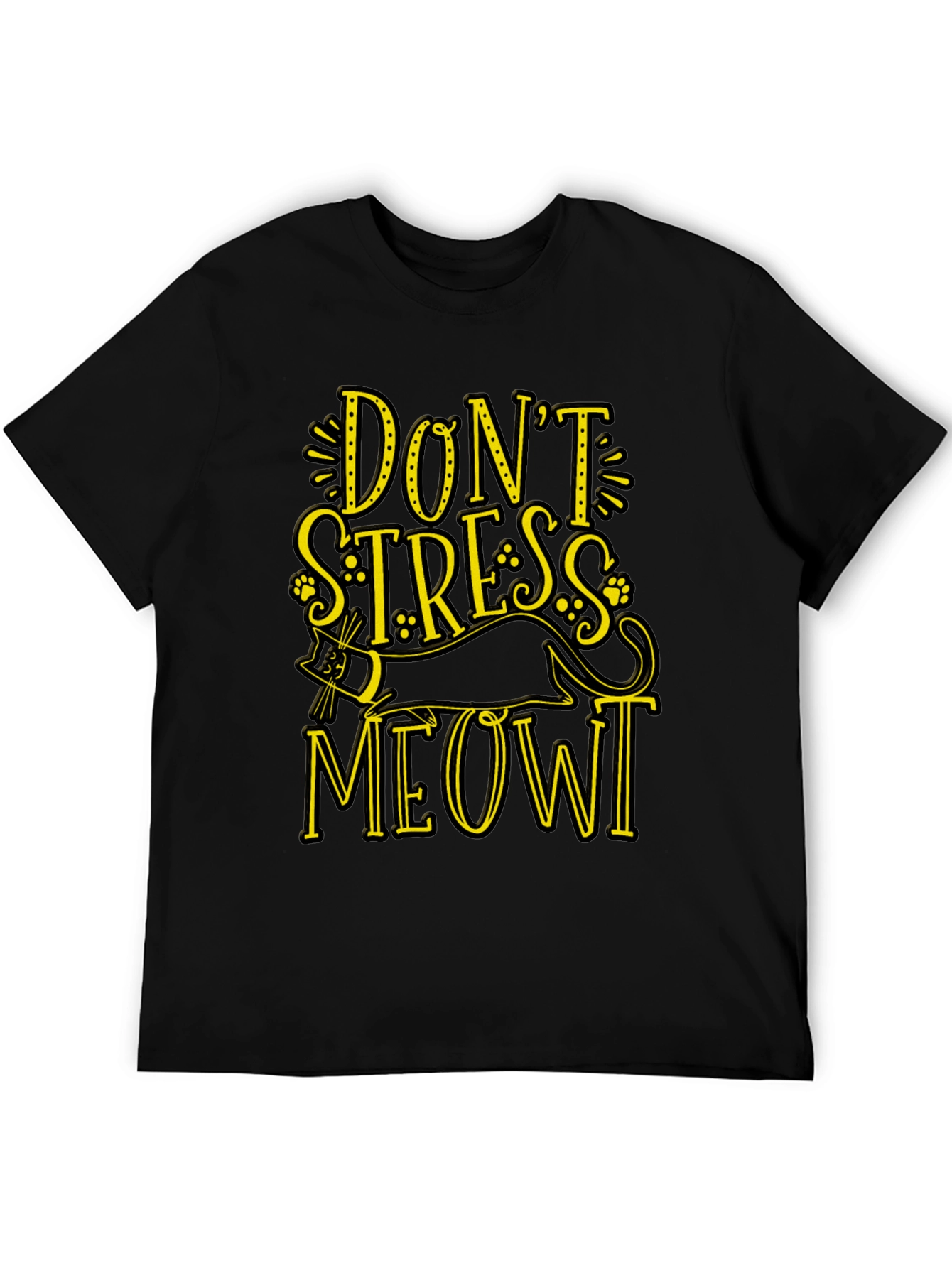 Dont Stress Meowt Black Graphic Tee