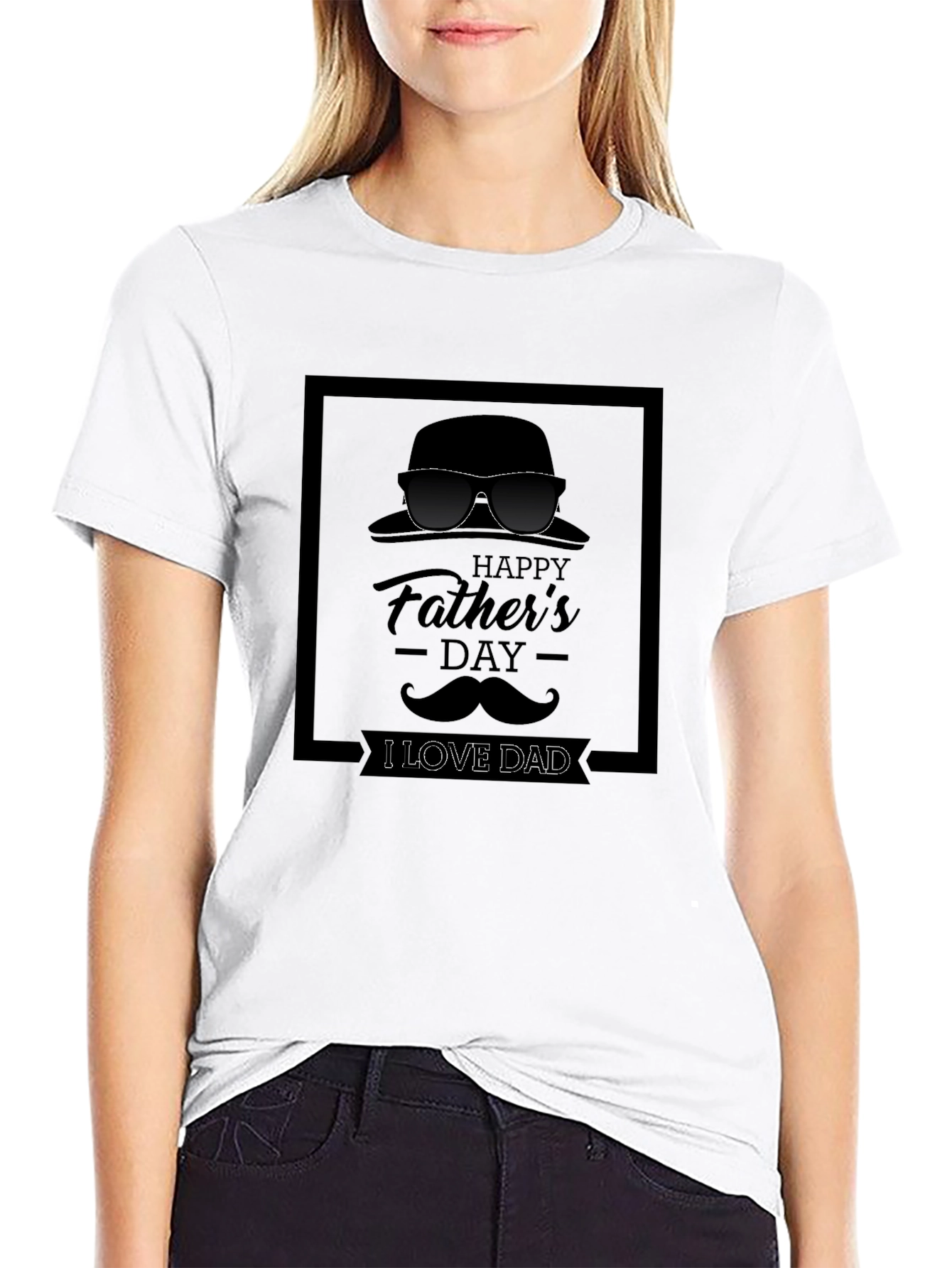 I Love Dad Fathers Day Graphic Tee - Black