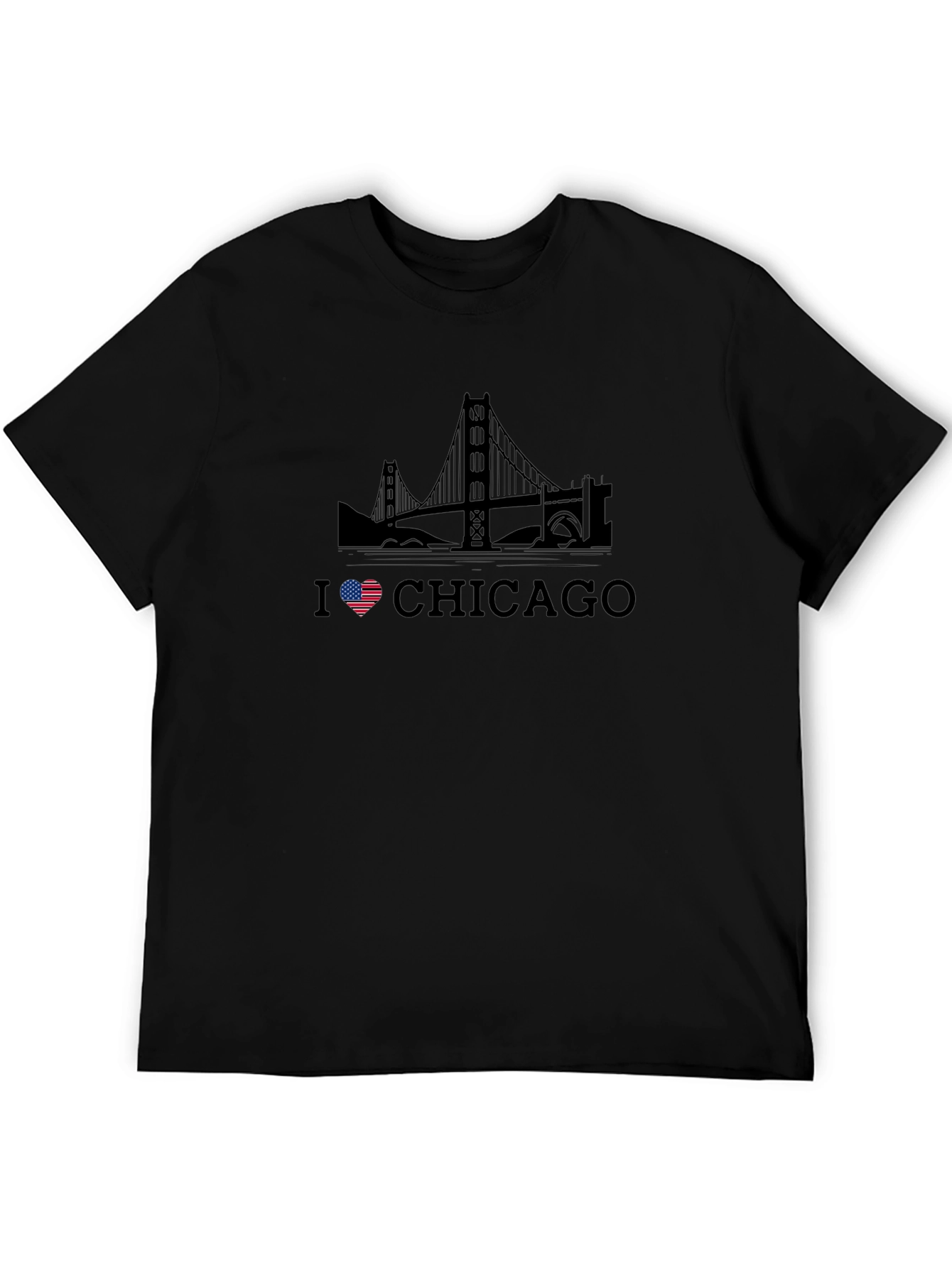I Love Chicago Graphic Tee - Mens Black T-Shirt