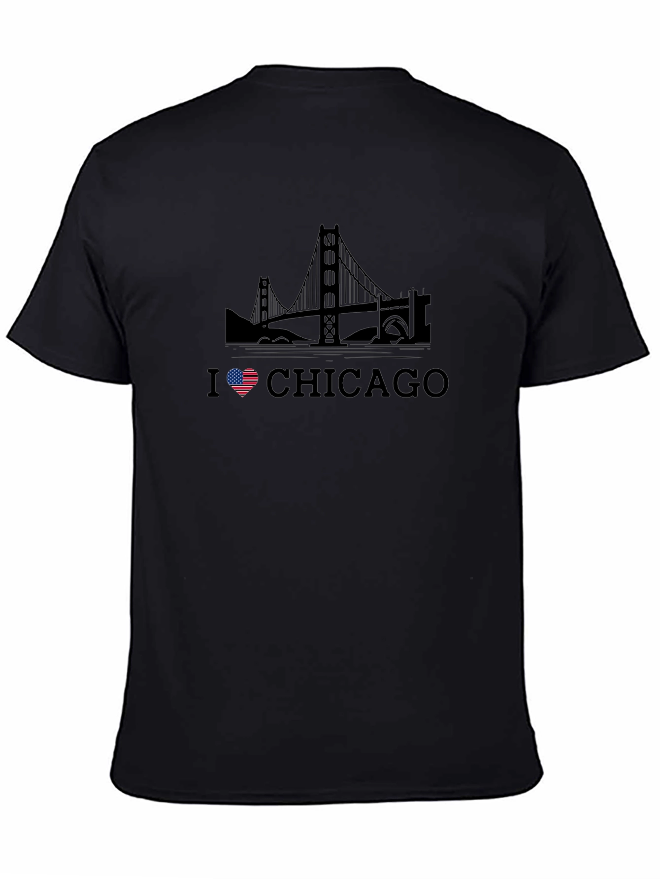 I Love Chicago Graphic Tee - Mens Black T-Shirt