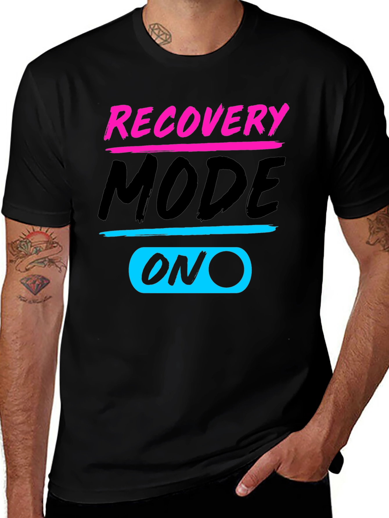 Recovery Mode ON Black T-Shirt