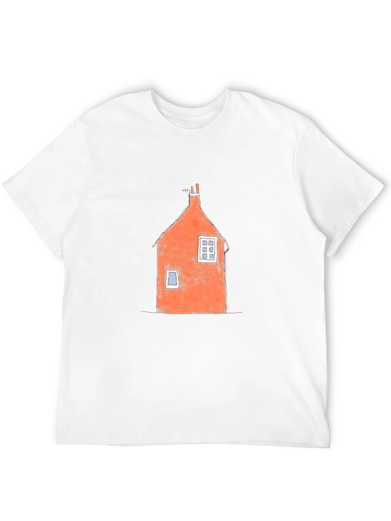 Orange House Graphic Black T-Shirt