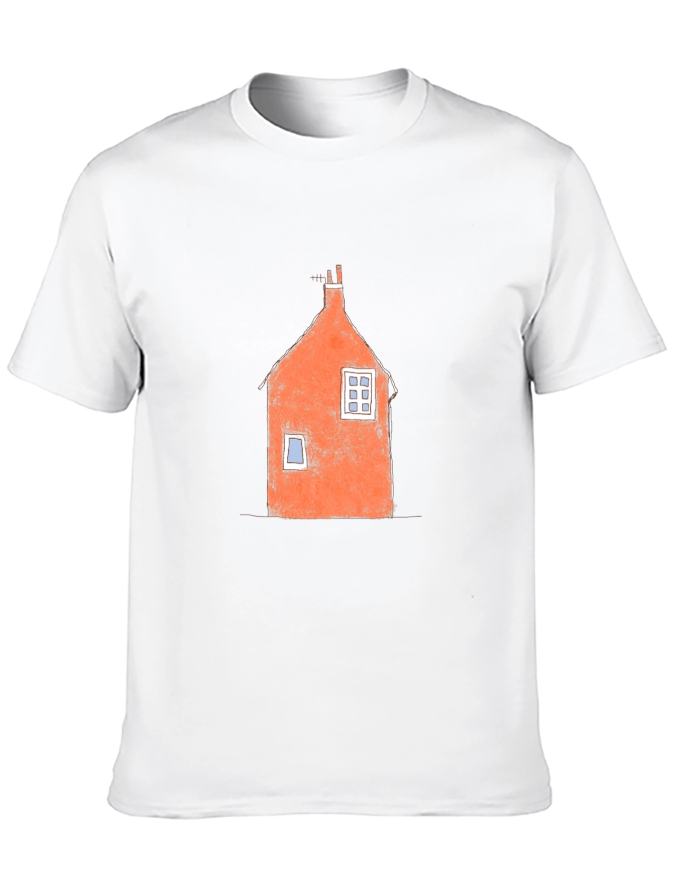 Orange House Graphic Black T-Shirt