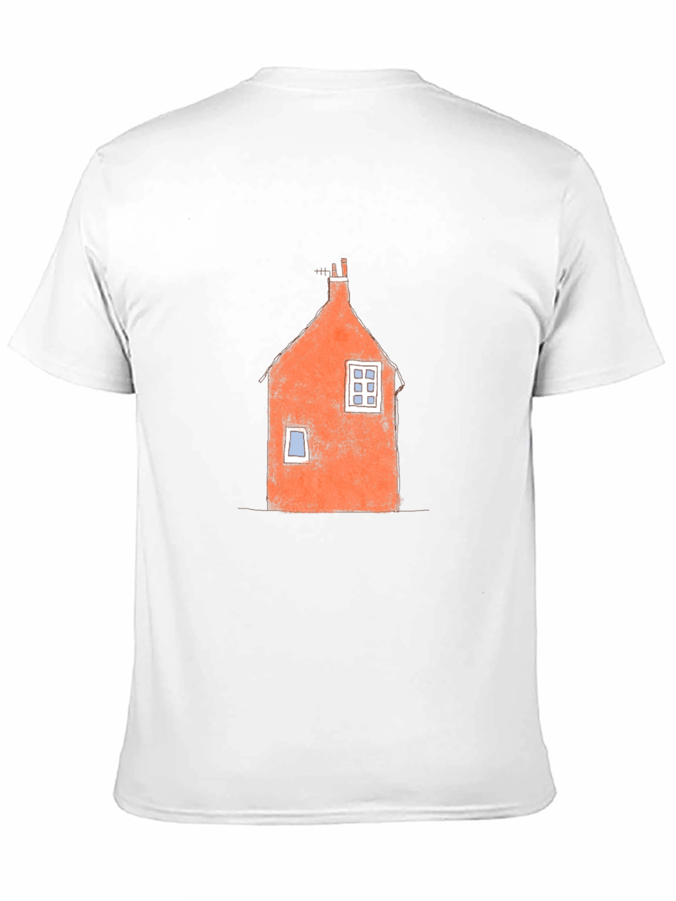 Orange House Graphic Black T-Shirt