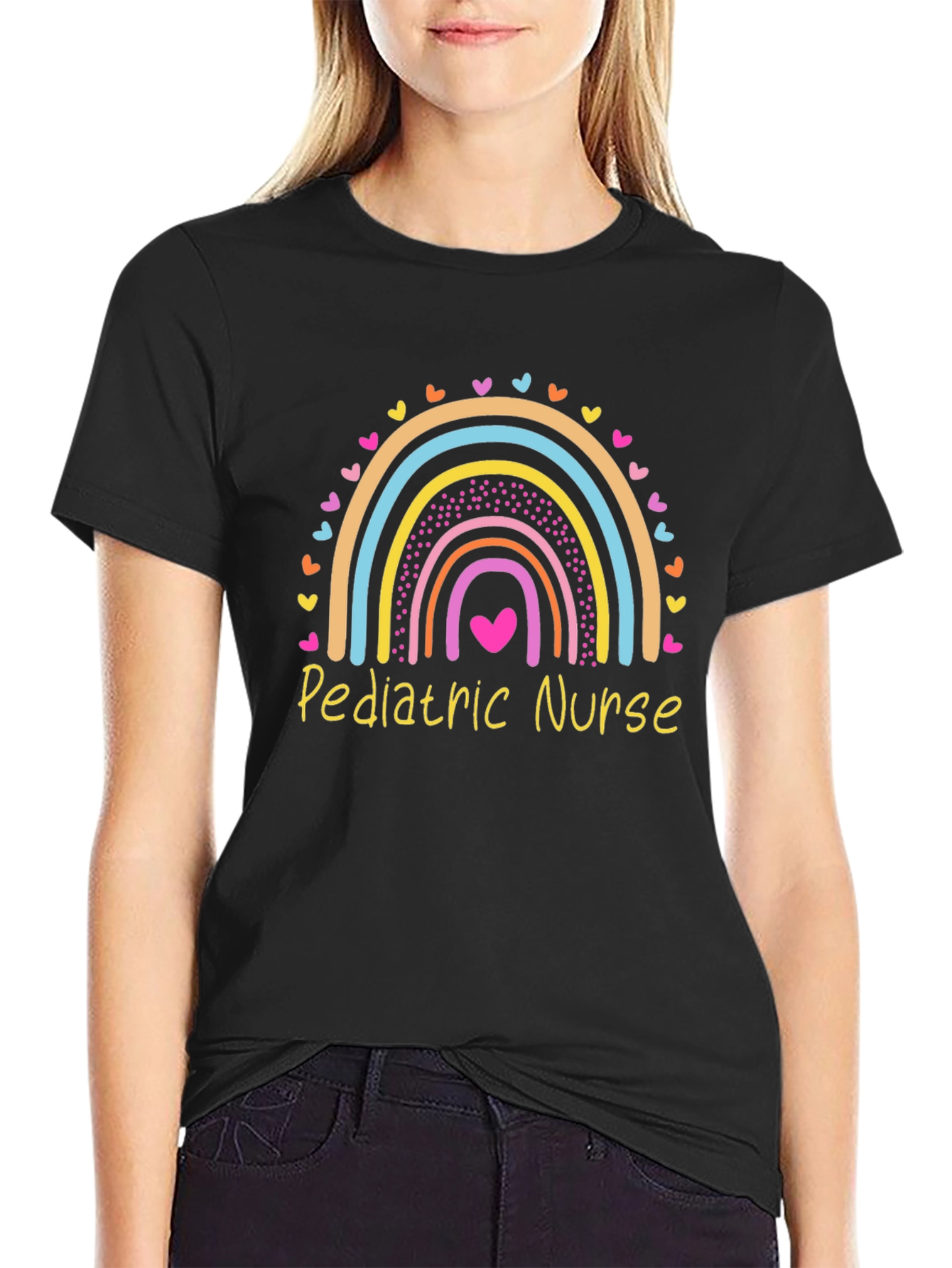 Pediatric Nurse Rainbow Heart T-Shirt