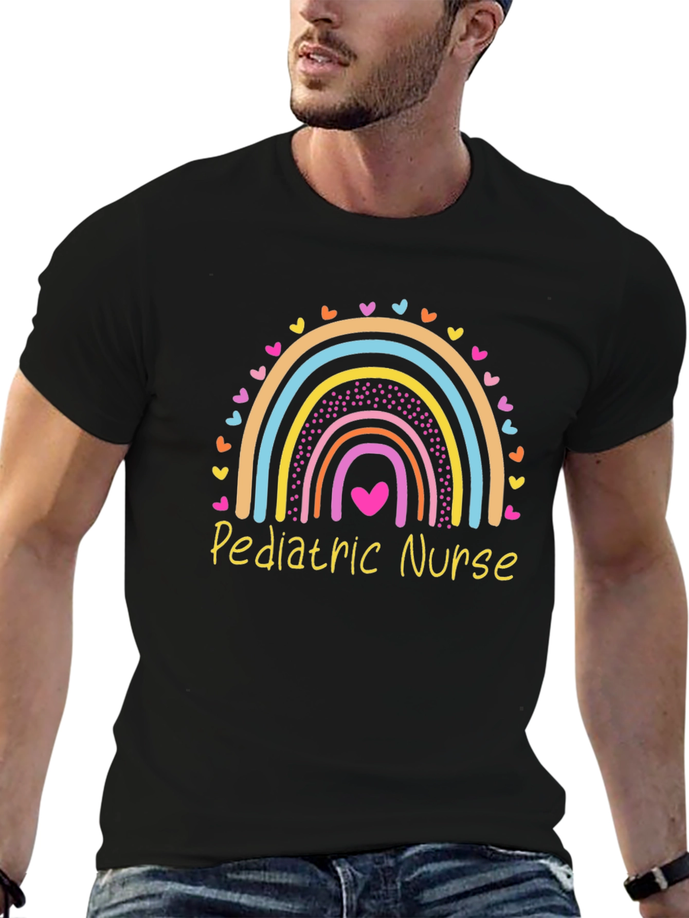Pediatric Nurse Rainbow Heart T-Shirt