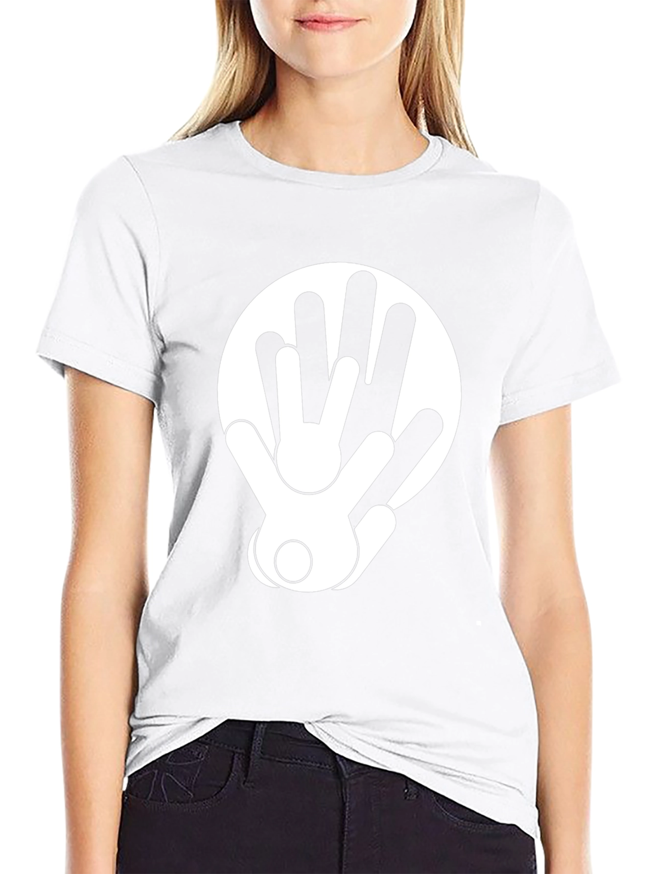 Abstract Hands Graphic Black T-Shirt