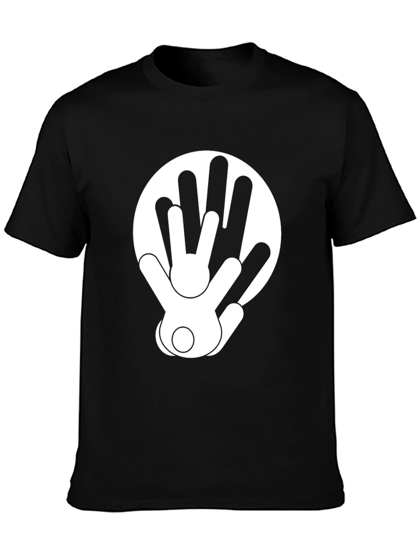Abstract Hands Graphic Black T-Shirt