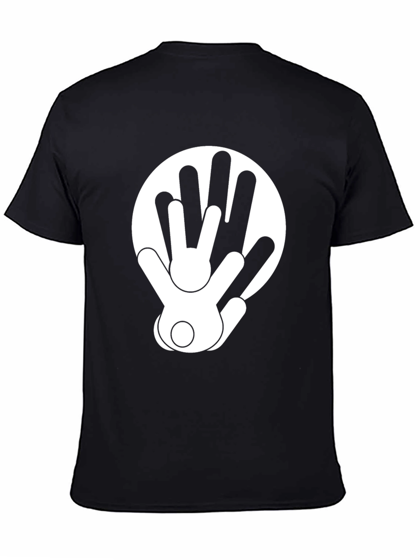 Abstract Hands Graphic Black T-Shirt