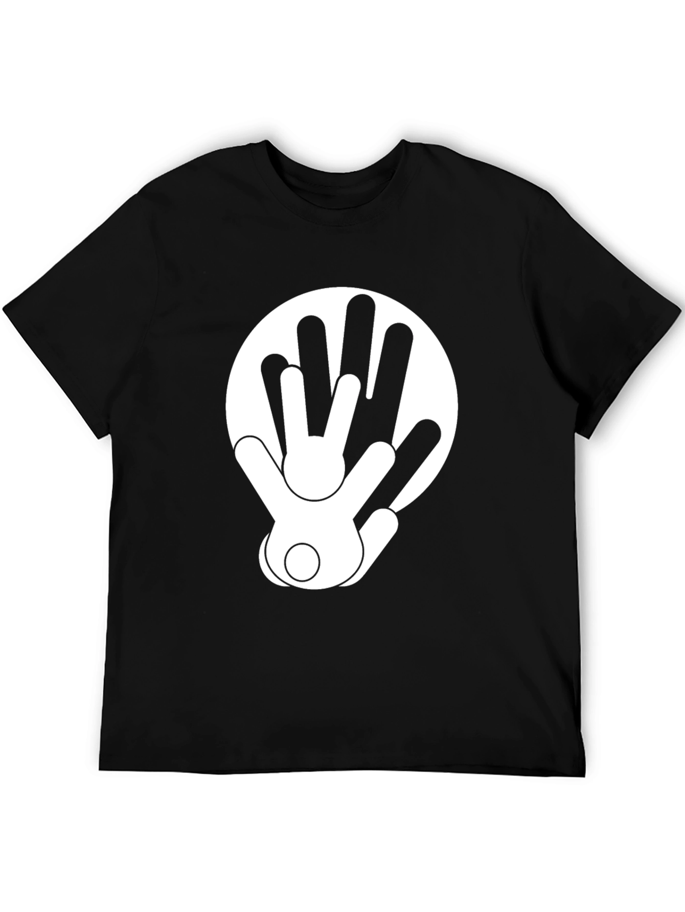 Abstract Hands Graphic Black T-Shirt