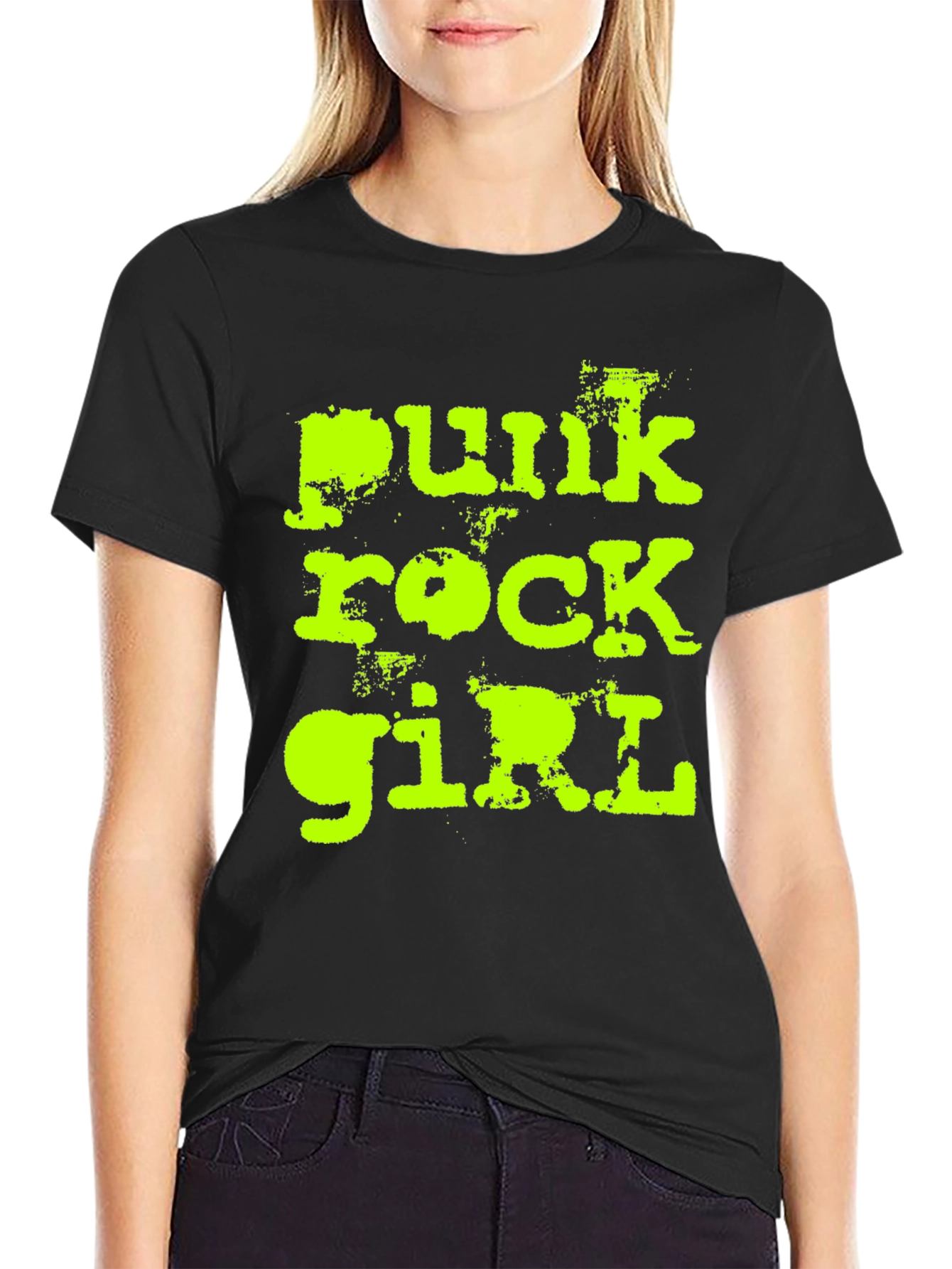 Punk Rock Girl Tee - Stylish Edgy Design