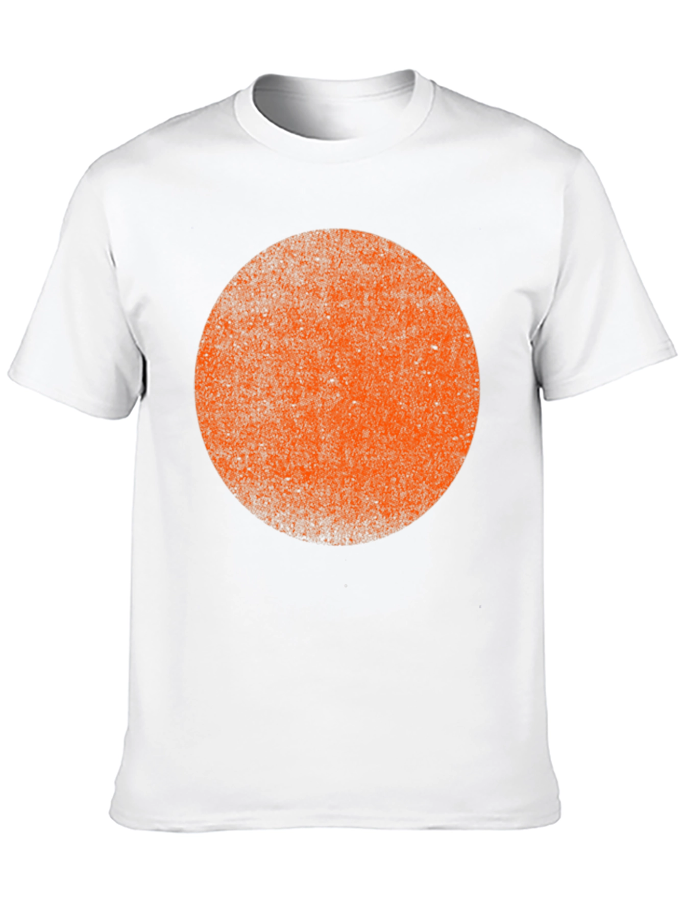 Distressed Orange Circle Graphic Black T-Shirt