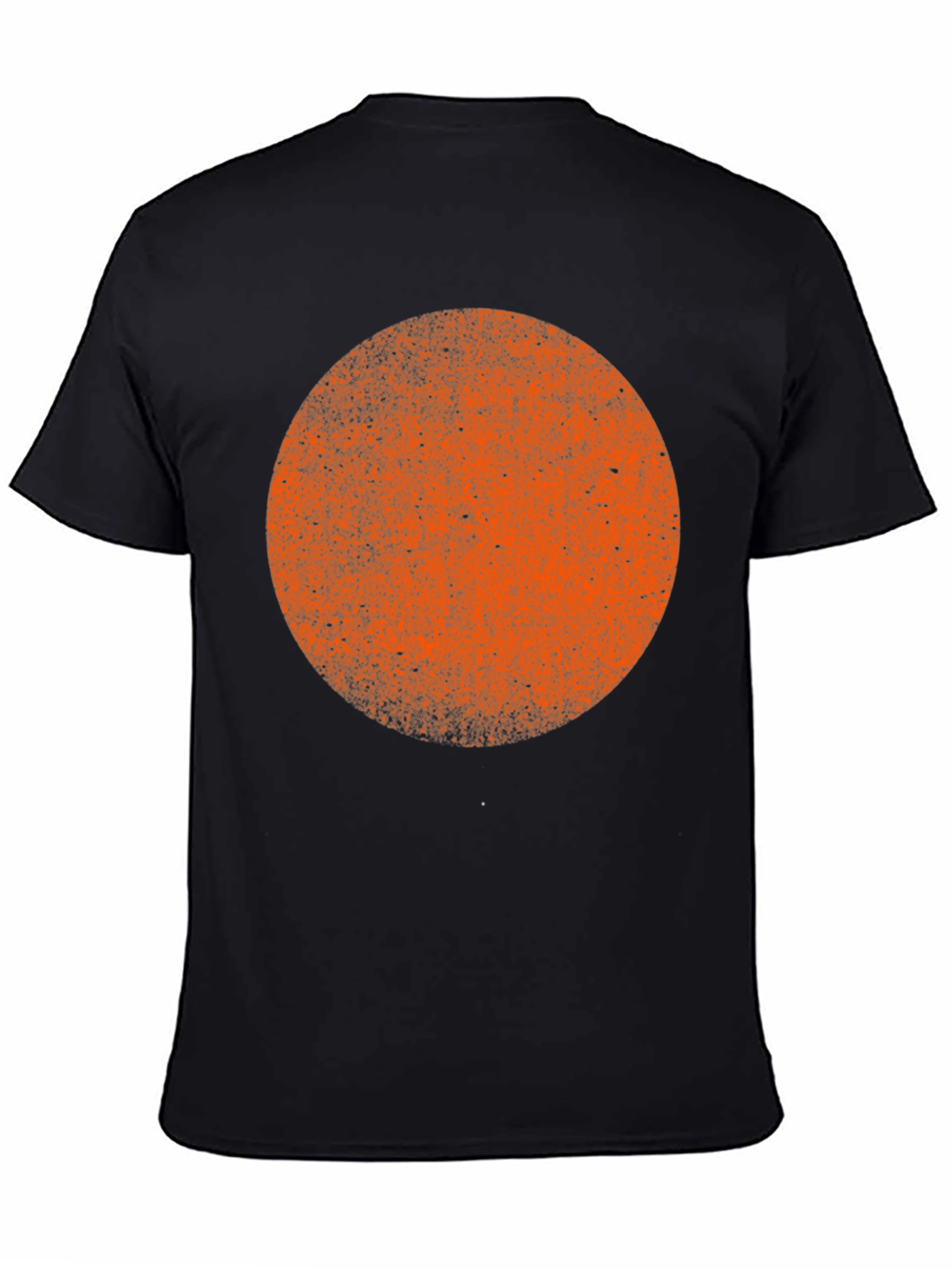 Distressed Orange Circle Graphic Black T-Shirt