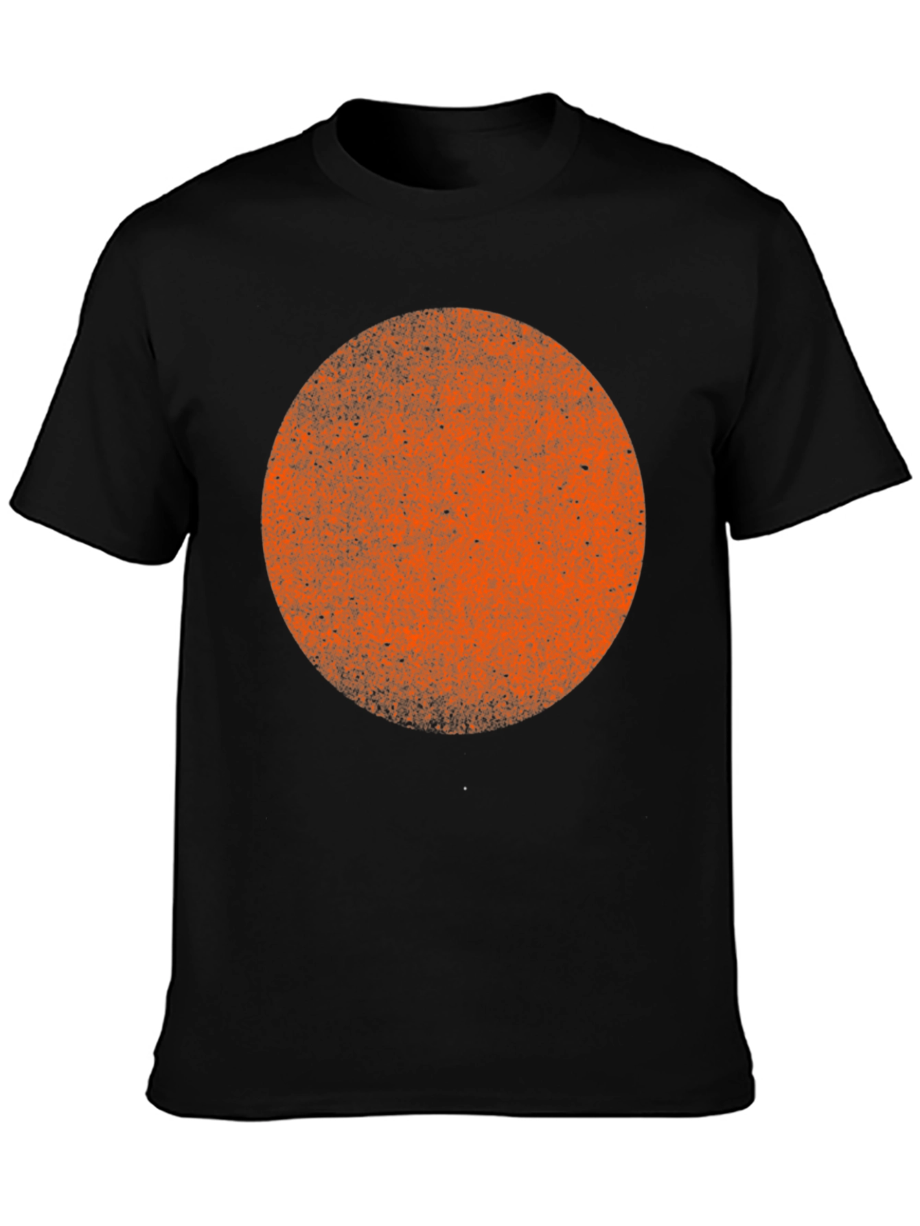 Distressed Orange Circle Graphic Black T-Shirt