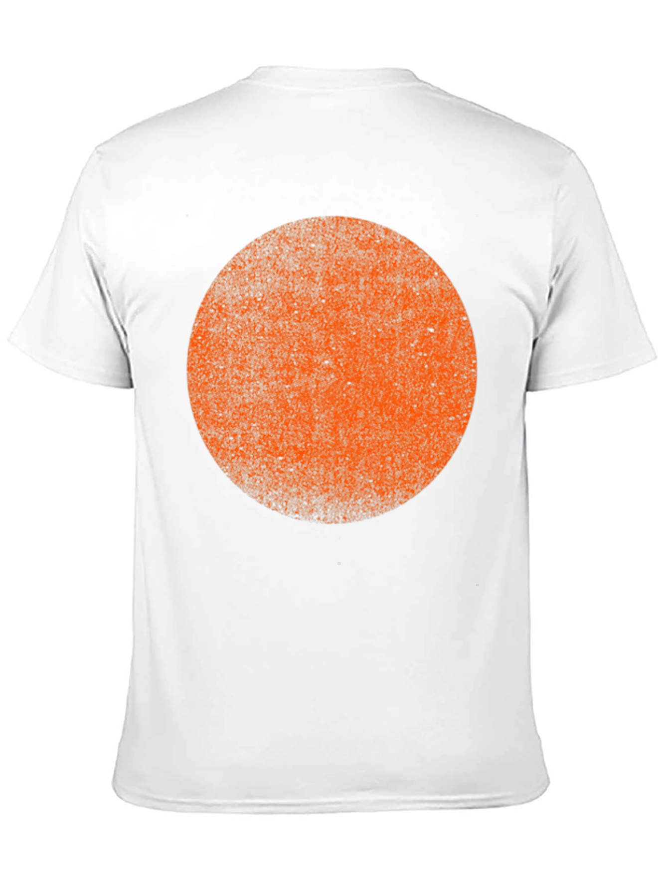 Distressed Orange Circle Graphic Black T-Shirt