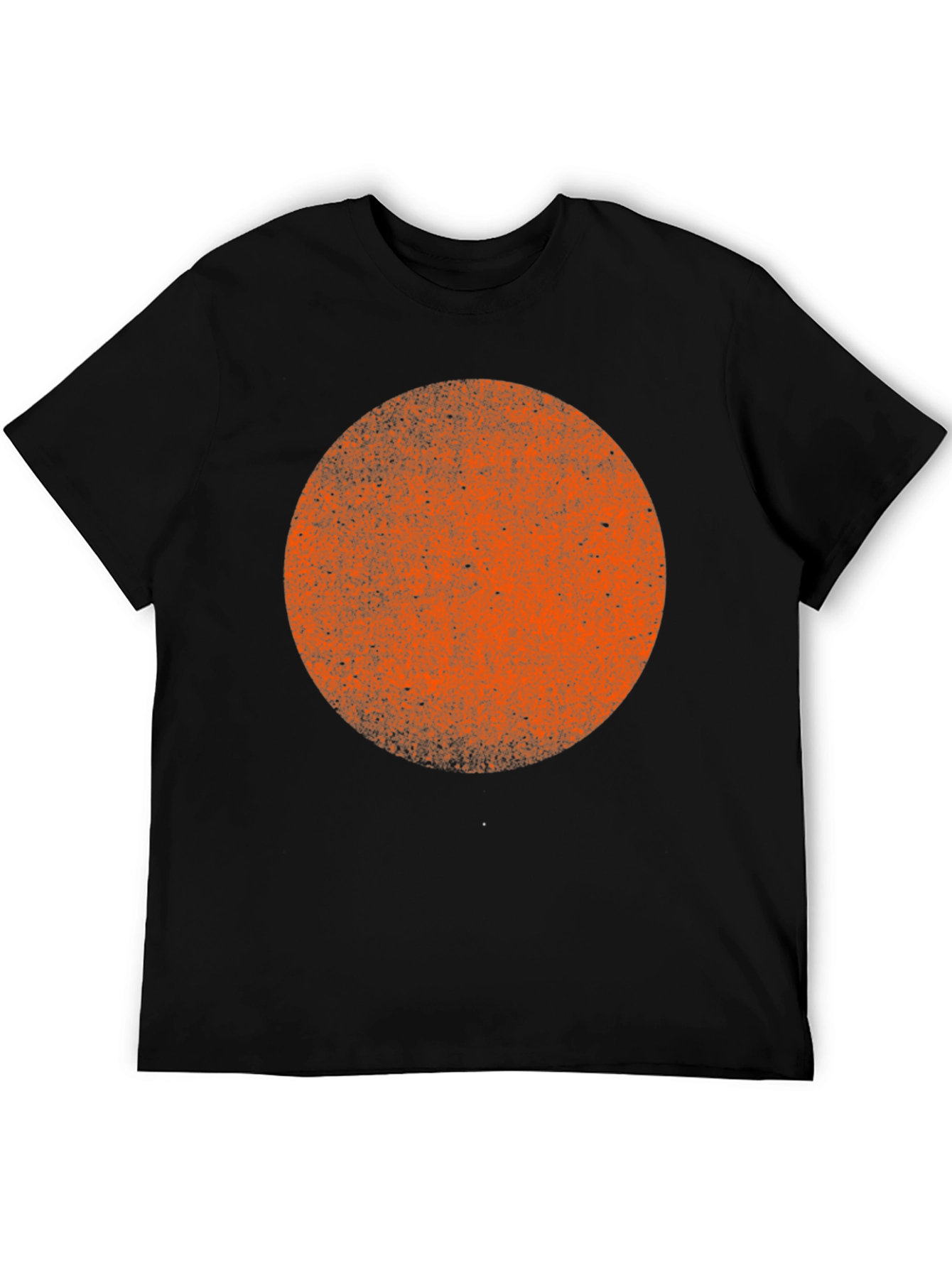 Distressed Orange Circle Graphic Black T-Shirt
