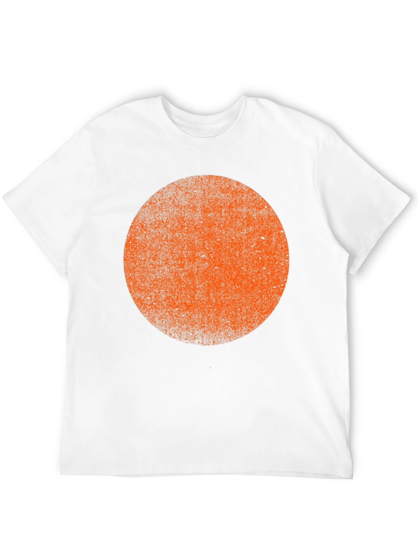 Distressed Orange Circle Graphic Black T-Shirt