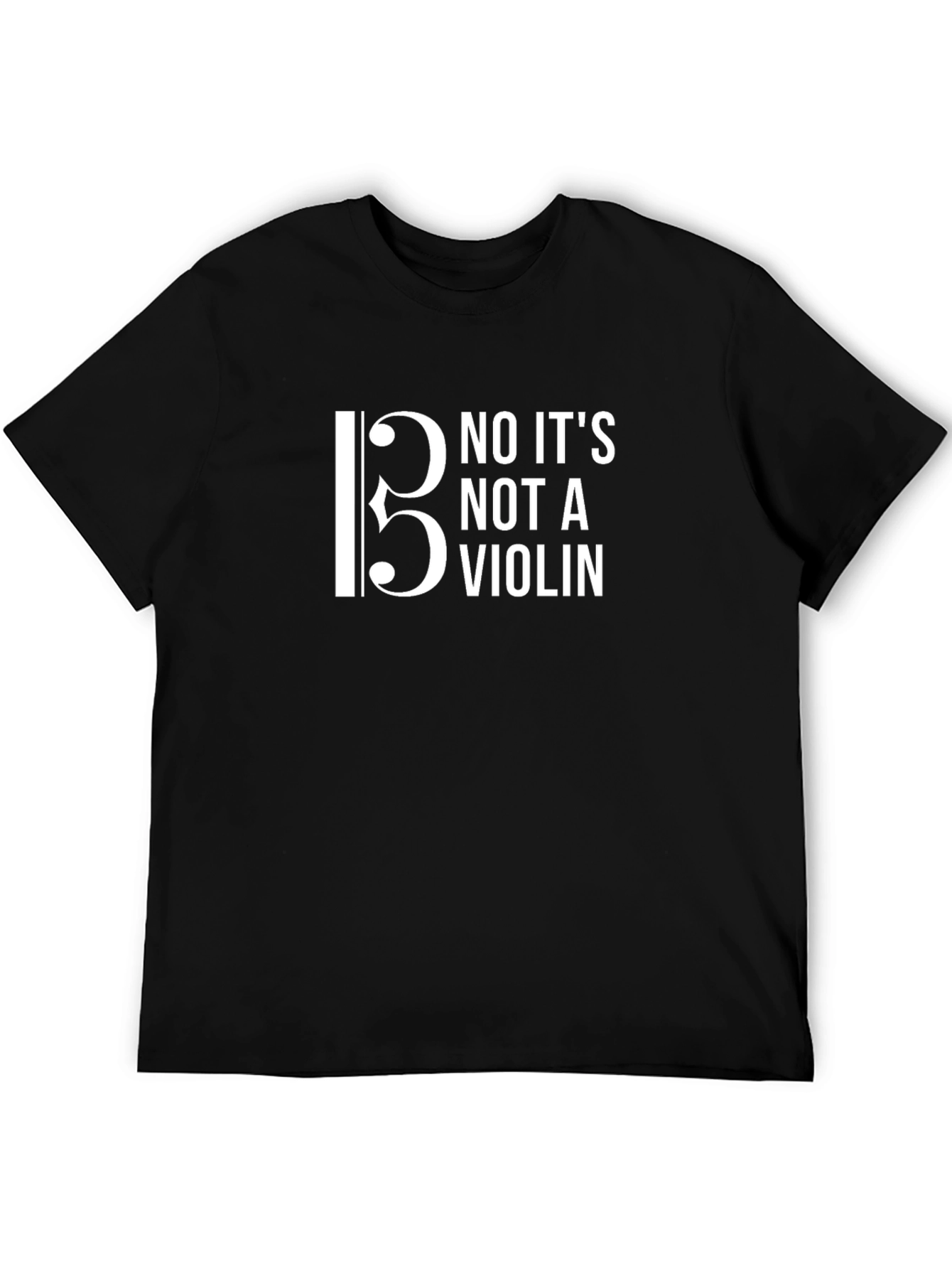 Bass Clef No Violin Funny Musician T-Shirt