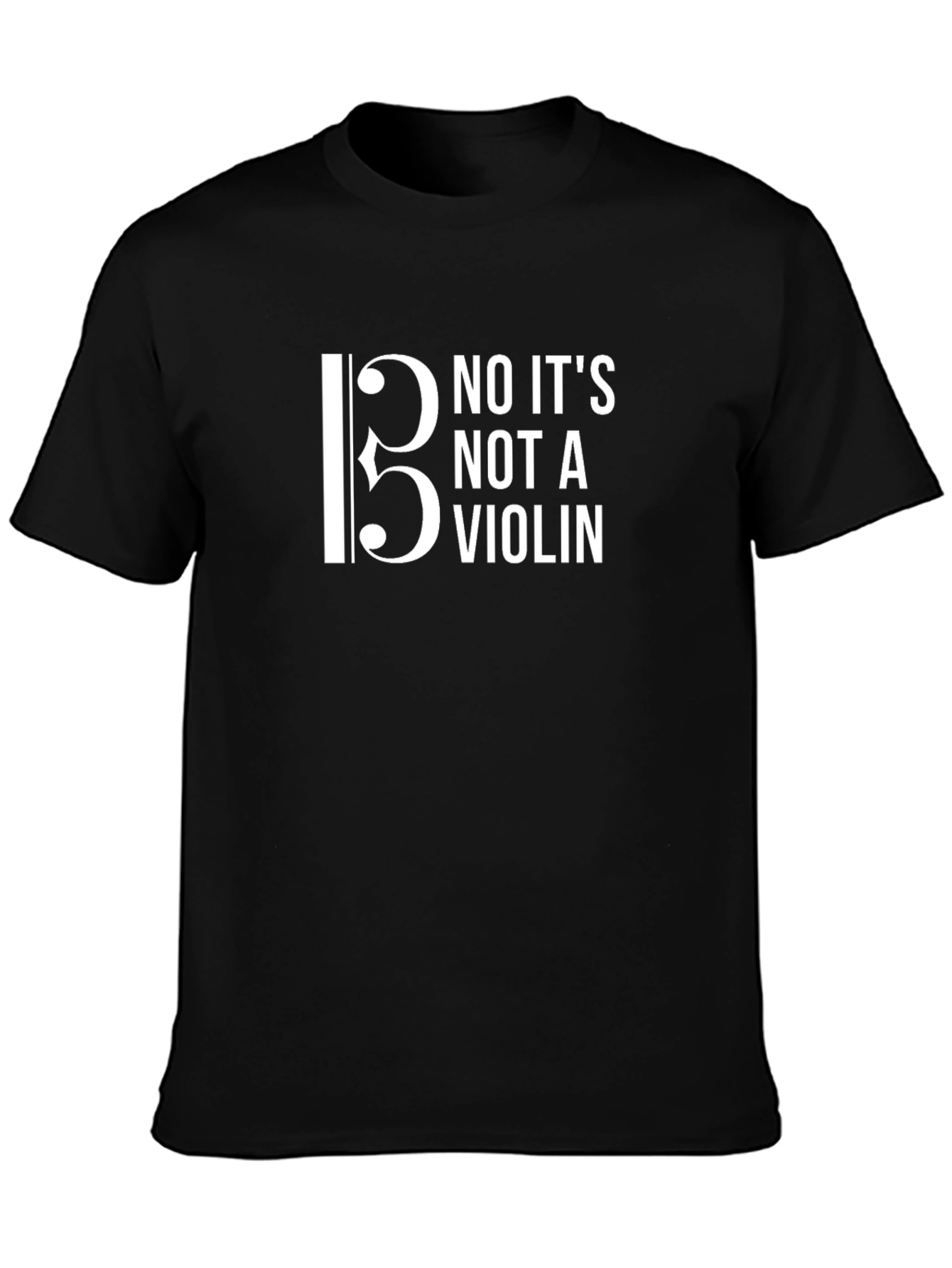 Bass Clef No Violin Funny Musician T-Shirt