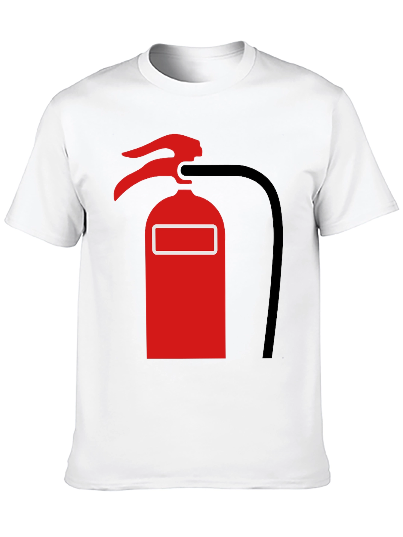 Fire Extinguisher Graphic Tee - Black Cotton T-Shirt