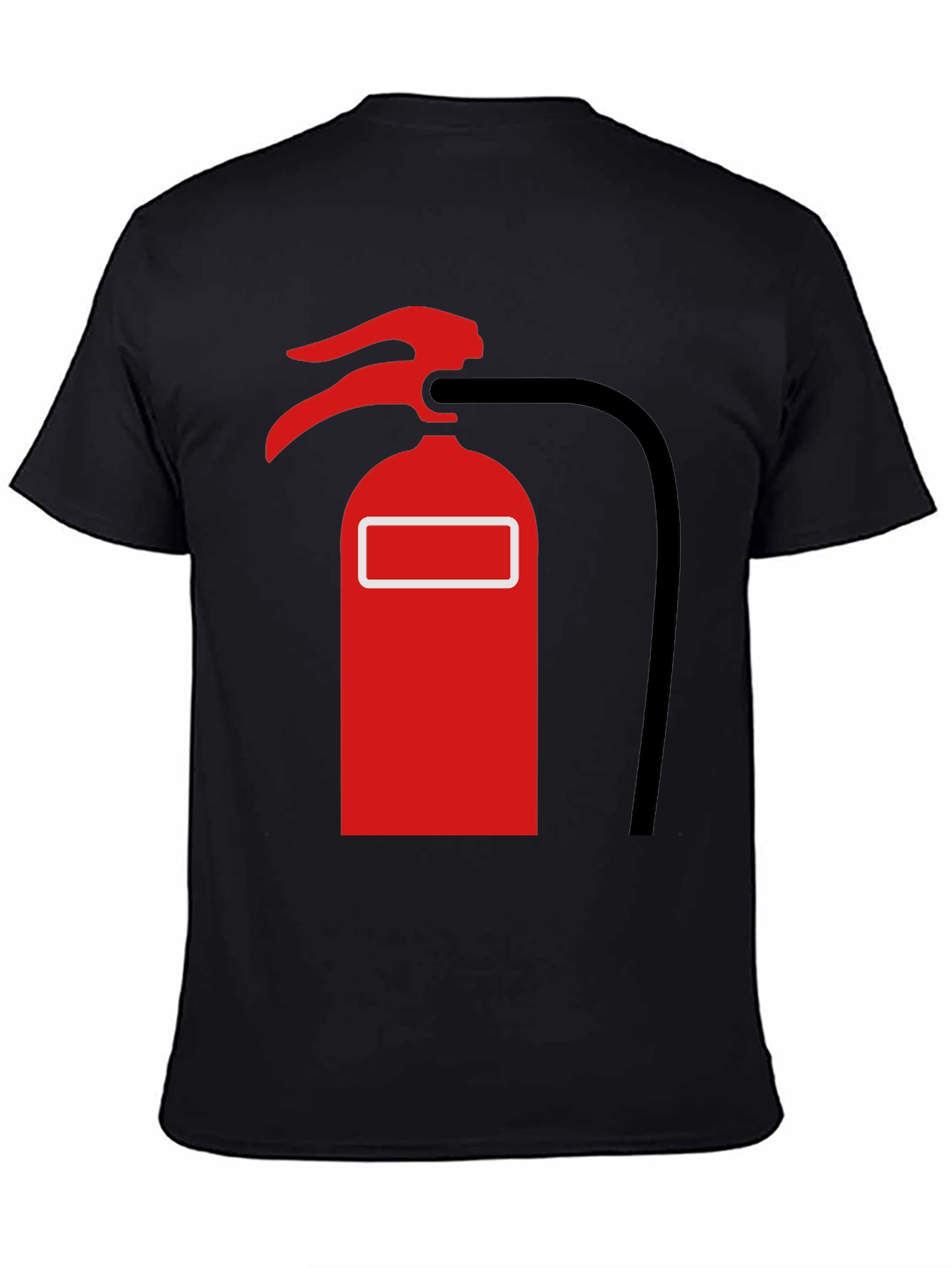 Fire Extinguisher Graphic Tee - Black Cotton T-Shirt