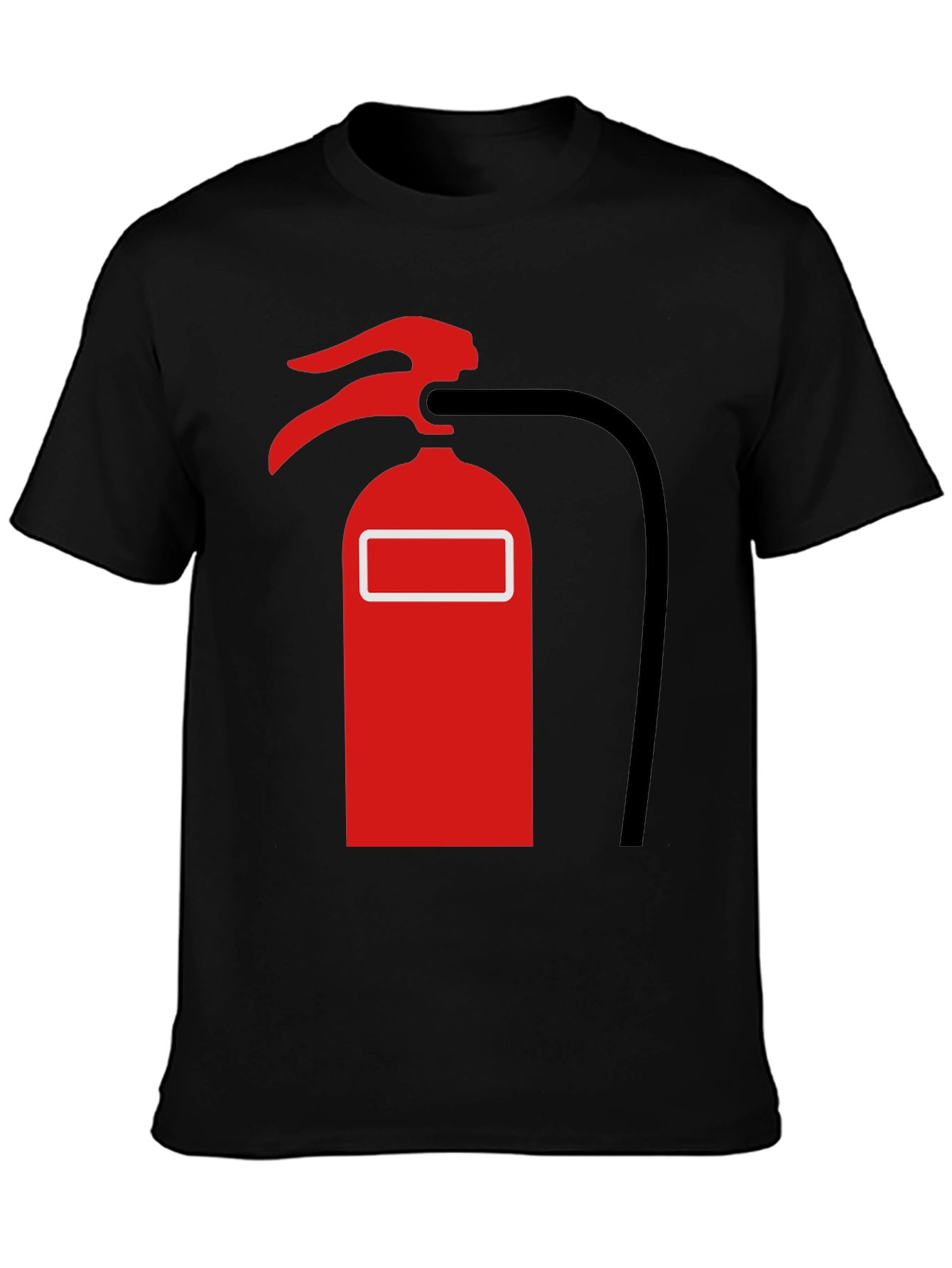 Fire Extinguisher Graphic Tee - Black Cotton T-Shirt