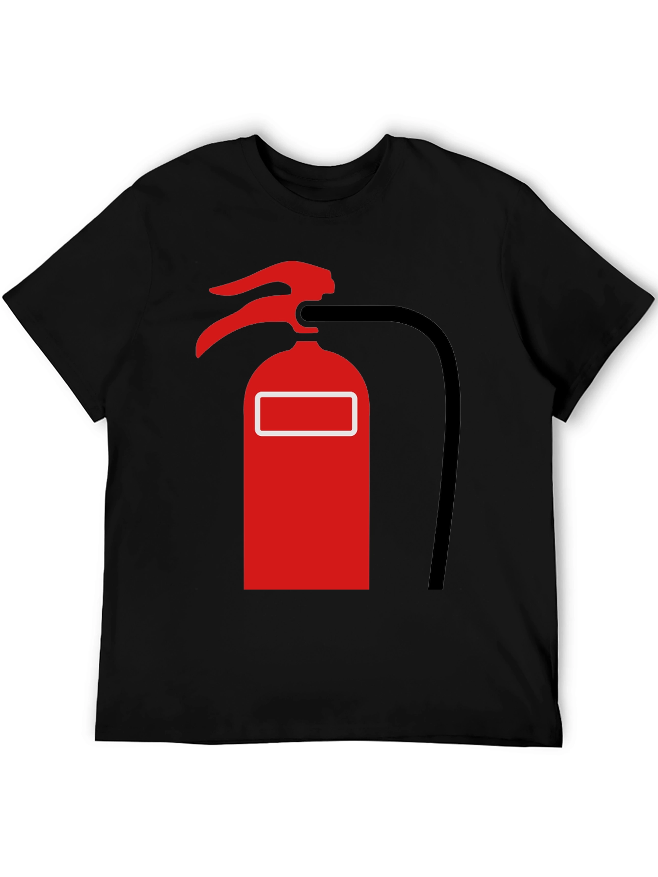 Fire Extinguisher Graphic Tee - Black Cotton T-Shirt